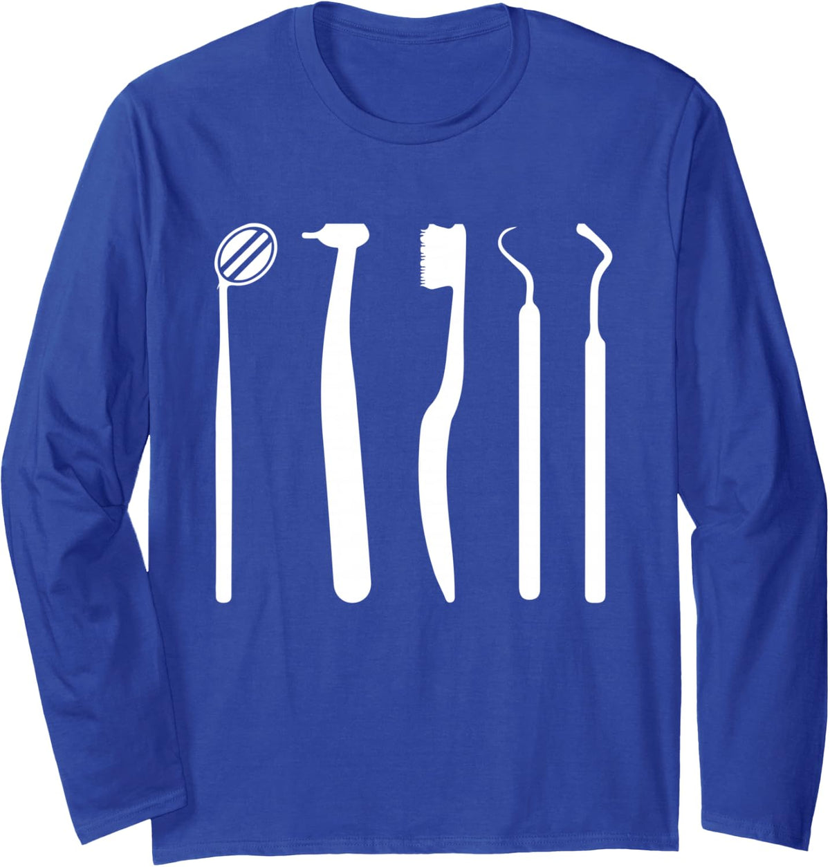 Dentist Teeth Long Sleeve T-Shirt - Adult Unisex Royal Blue