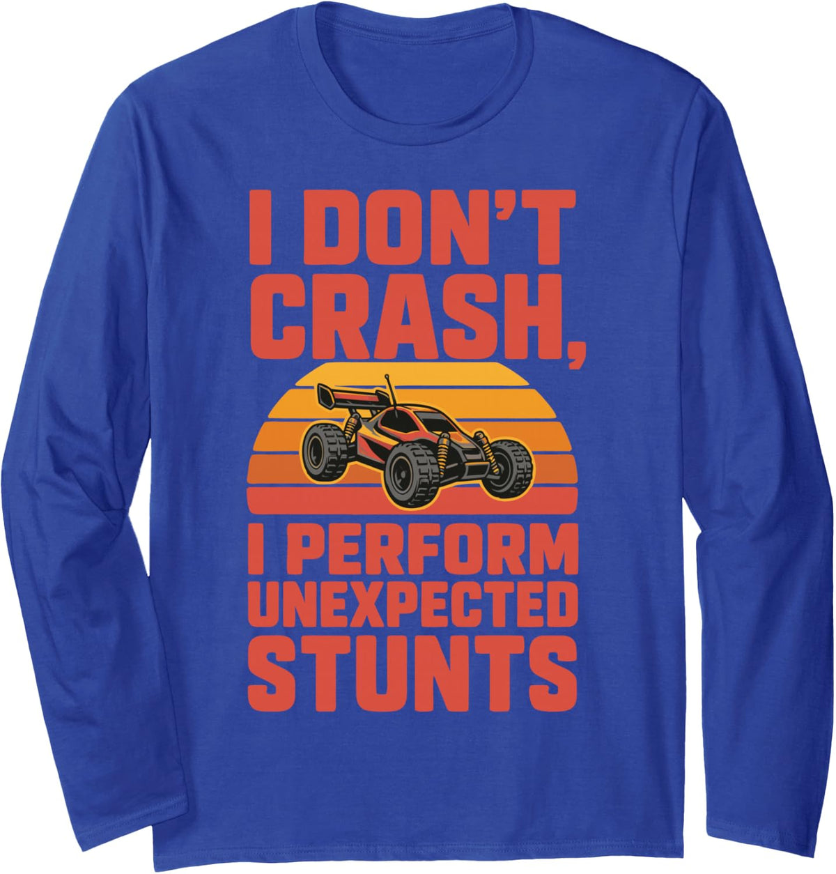 Funny RC Car Racing RC Racer Long Sleeve T-Shirt - Adult Unisex Royal Blue