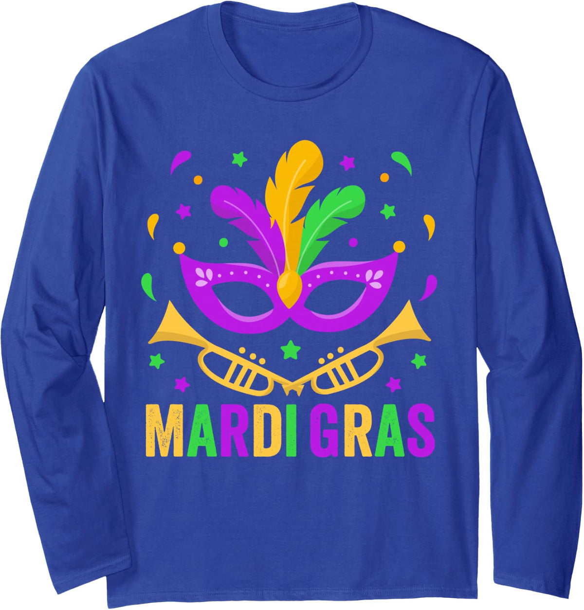 Mardi Gras 2025 Tshirts Women Mens Mardi Gras Shirt Kids Long Sleeve T-Shirt - Adult Unisex Royal Blue