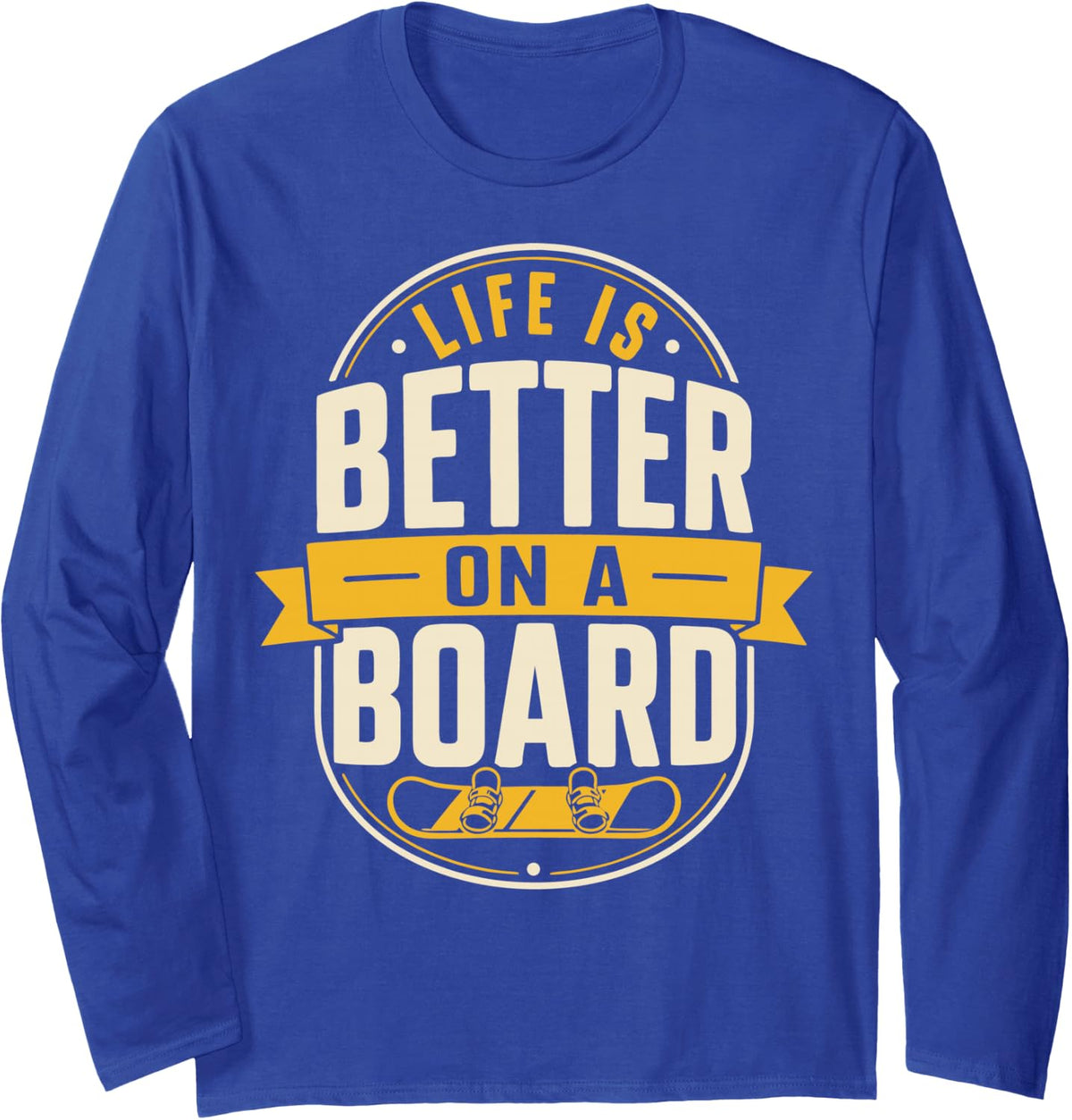 Graphic Snowboarder Rider Snowboarding Boarder Long Sleeve T-Shirt - Adult Unisex Royal Blue