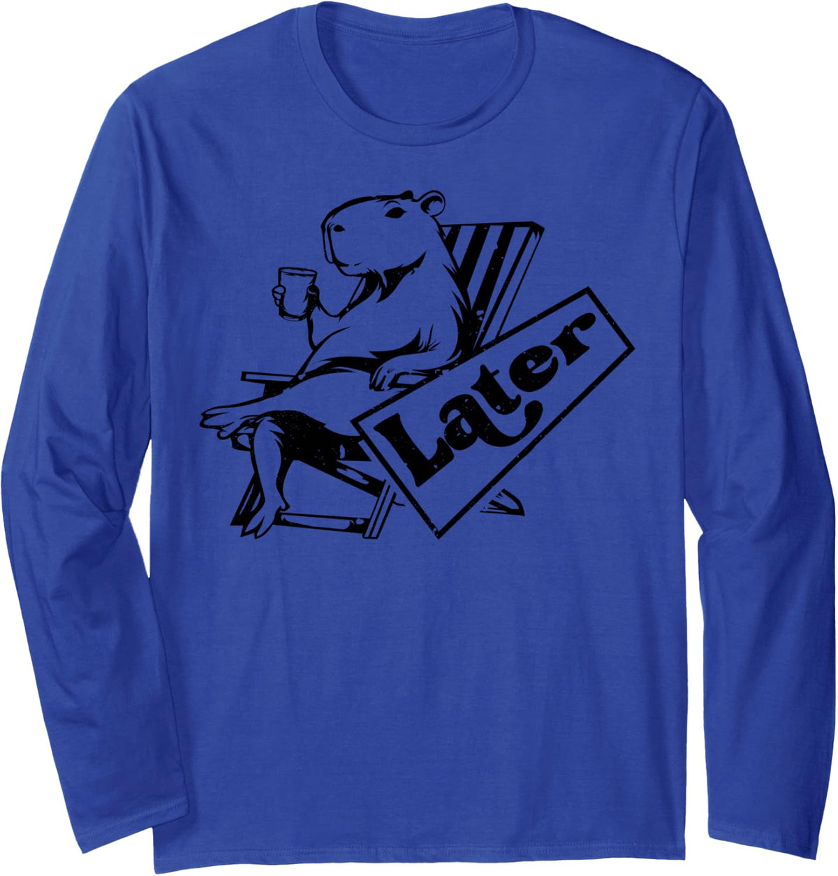 See You Later Summer or Vacation - Guinea Pig Long Sleeve T-Shirt - Adult Unisex Royal Blue
