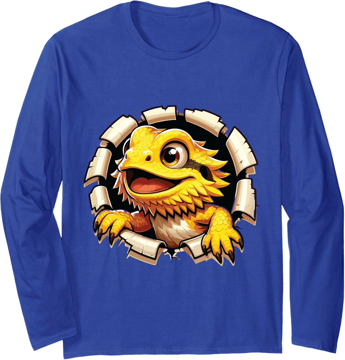 Funny Reptile, Pet Lizard, Bearded Dragon, lizard lover Long Sleeve T-Shirt - Adult Unisex Royal Blue