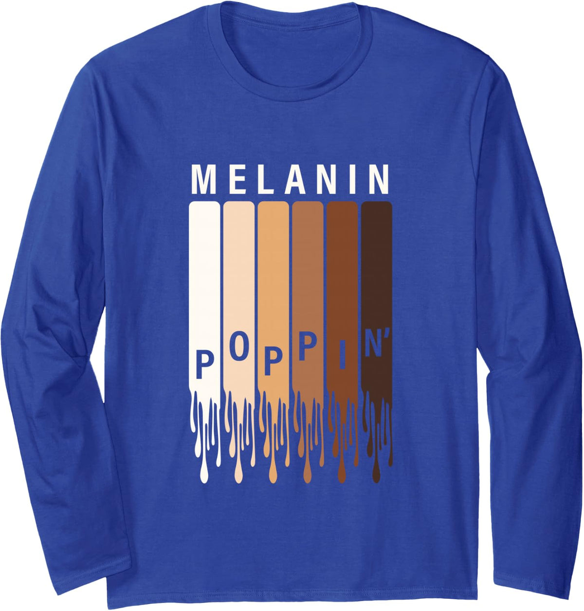 Melanin Poppin Long Sleeve T-Shirt - Adult Unisex Royal Blue