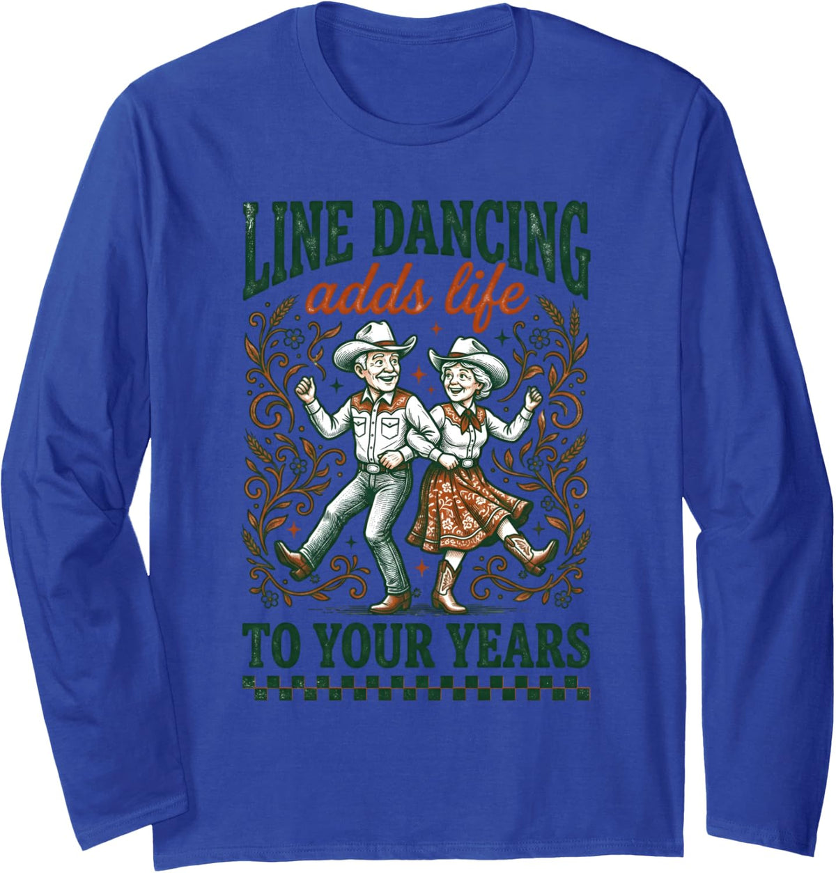 Line Dancing Grandparents Line Dancer Line Dance Long Sleeve T-Shirt - Adult Unisex Royal Blue