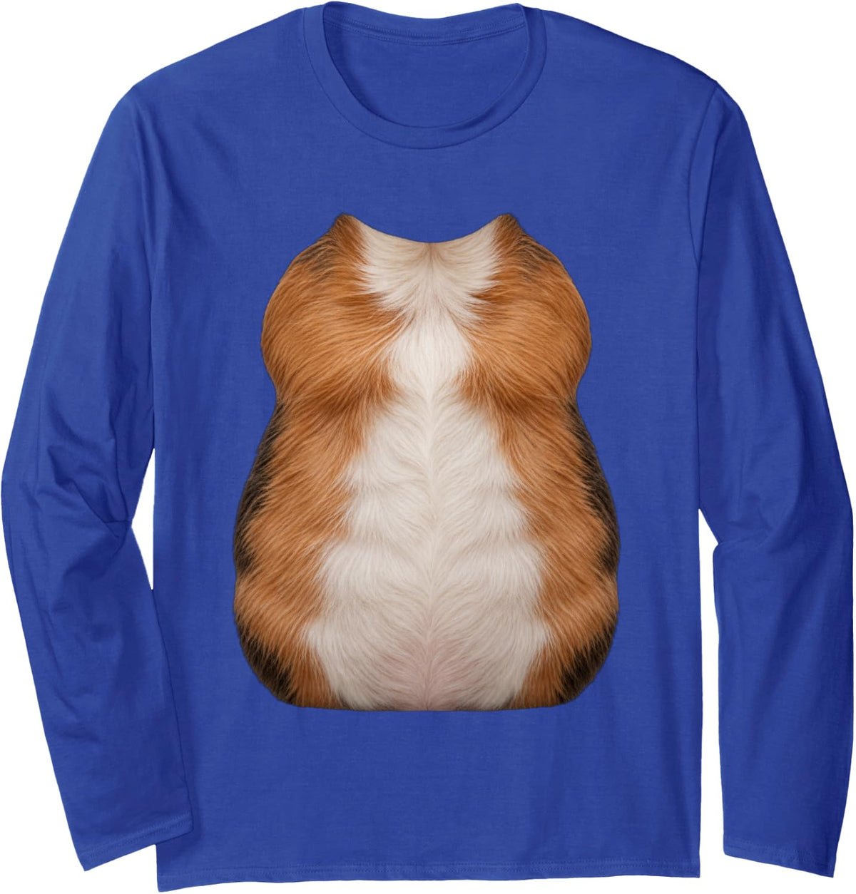 Guinea Pig Belly Costume Realistic Furry Guinea Pig Body Long Sleeve T-Shirt - Adult Unisex Royal Blue