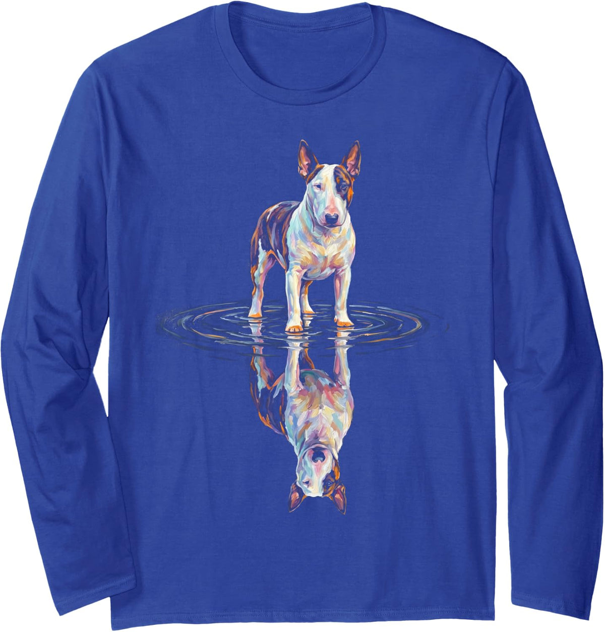 Bull Terrier Long Sleeve T-Shirt - Adult Unisex Royal Blue