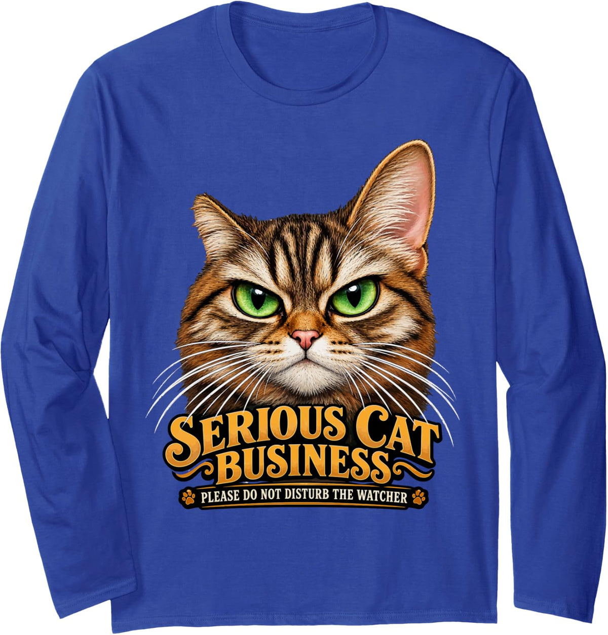 The Comically Serious Watcher Long Sleeve T-Shirt - Adult Unisex Royal Blue