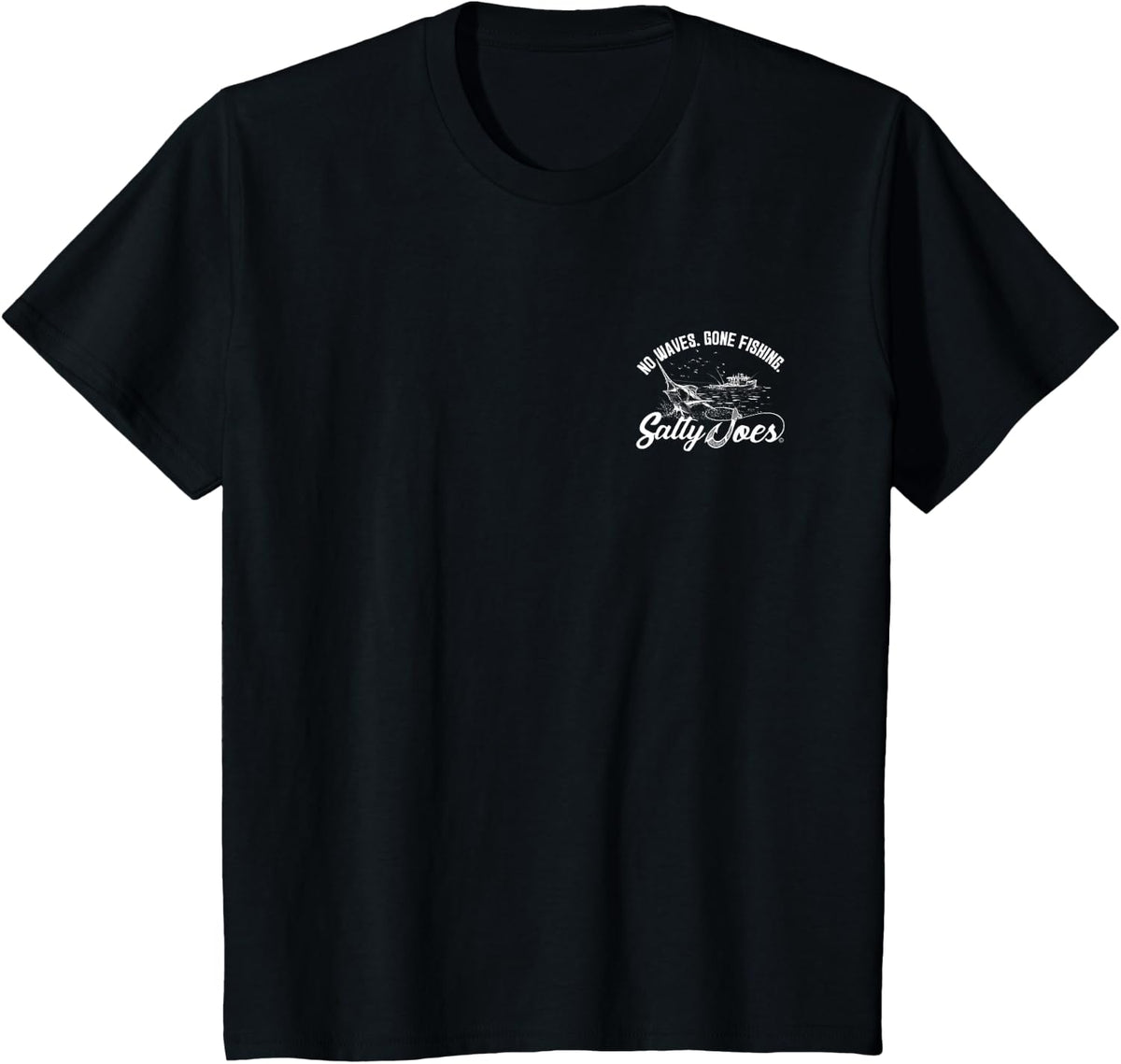 Salty Joe's Hooking a Marlin Logo Graphic T-Shirt - Black