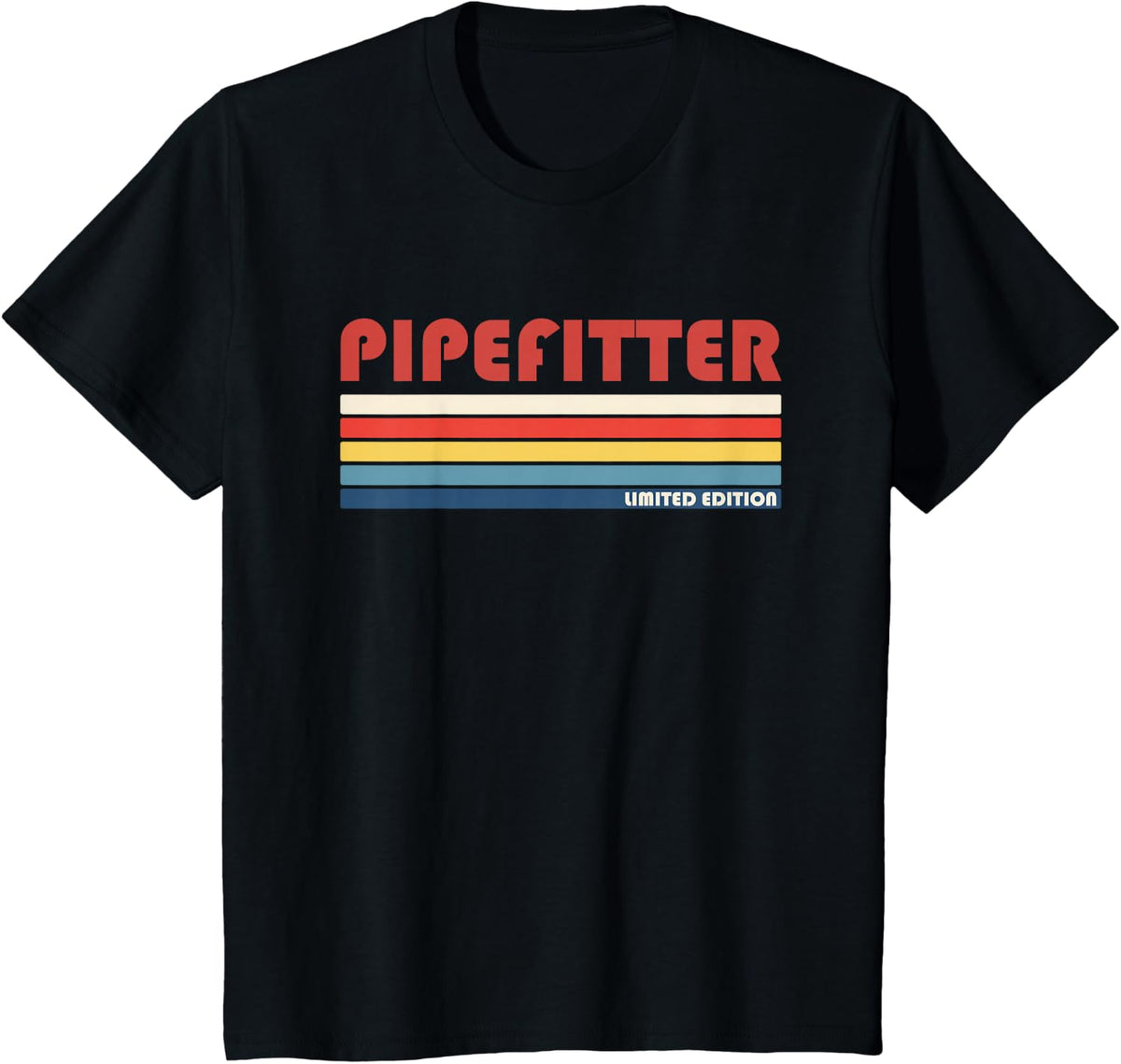 Pipefitter Trade Skills Skilled Traderetro Vintage T-Shirt - Black