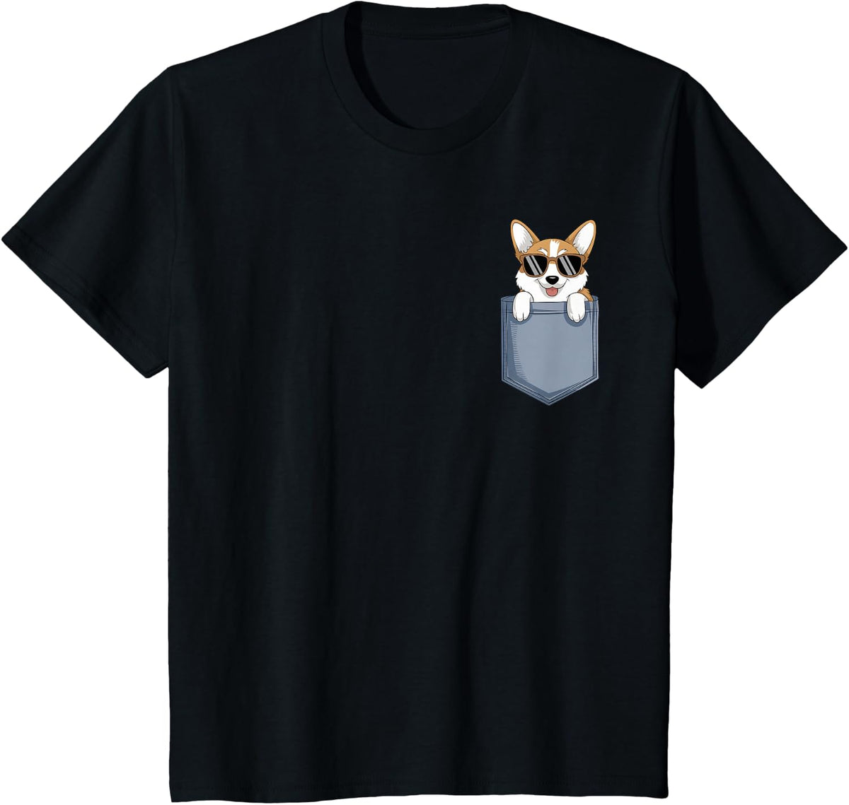 Corgi in The Pocket Cute Corgi Dog Lovers T-Shirt - Black