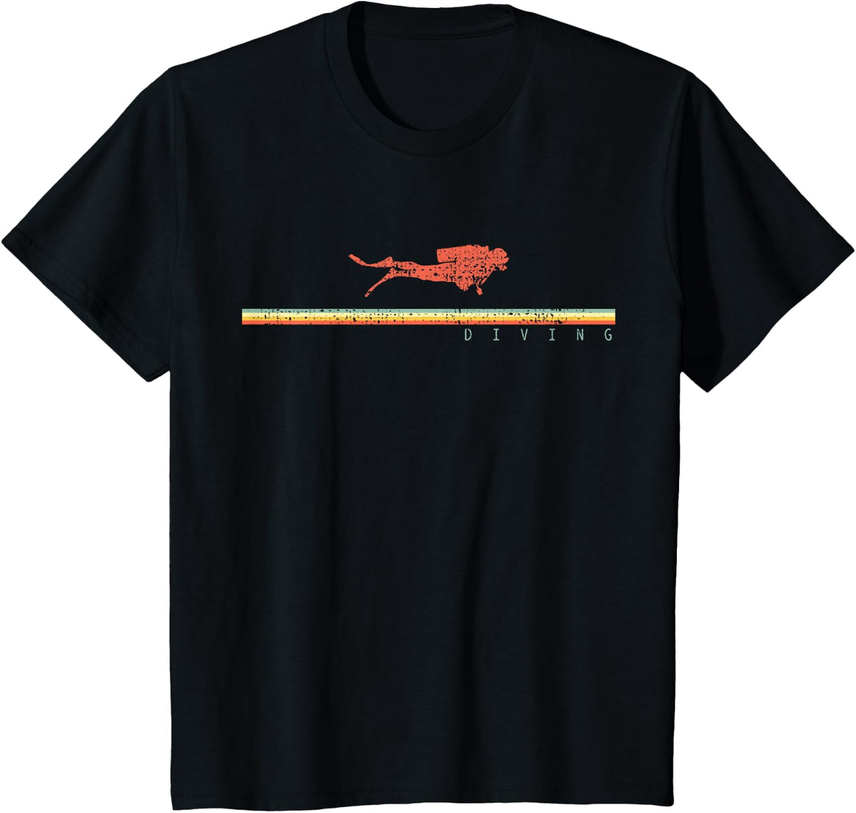 Dive Scubadiver Gift Swim Diving Vintage T-Shirt - Black