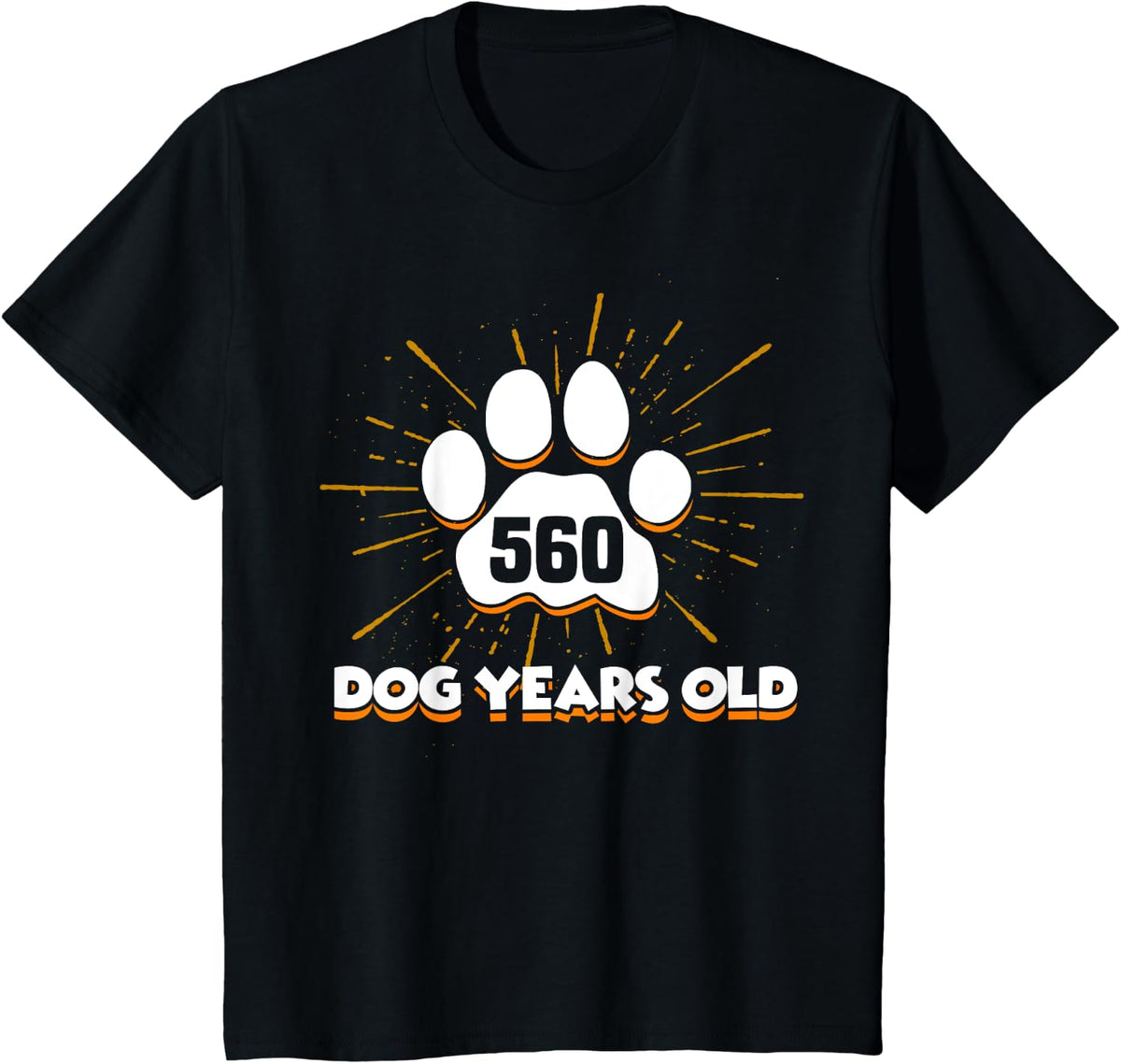 560 Dogs Years Old T-Shirt 80th Birthday Shirt For Dog Lover T-Shirt for Men Women Girls Kids - Black