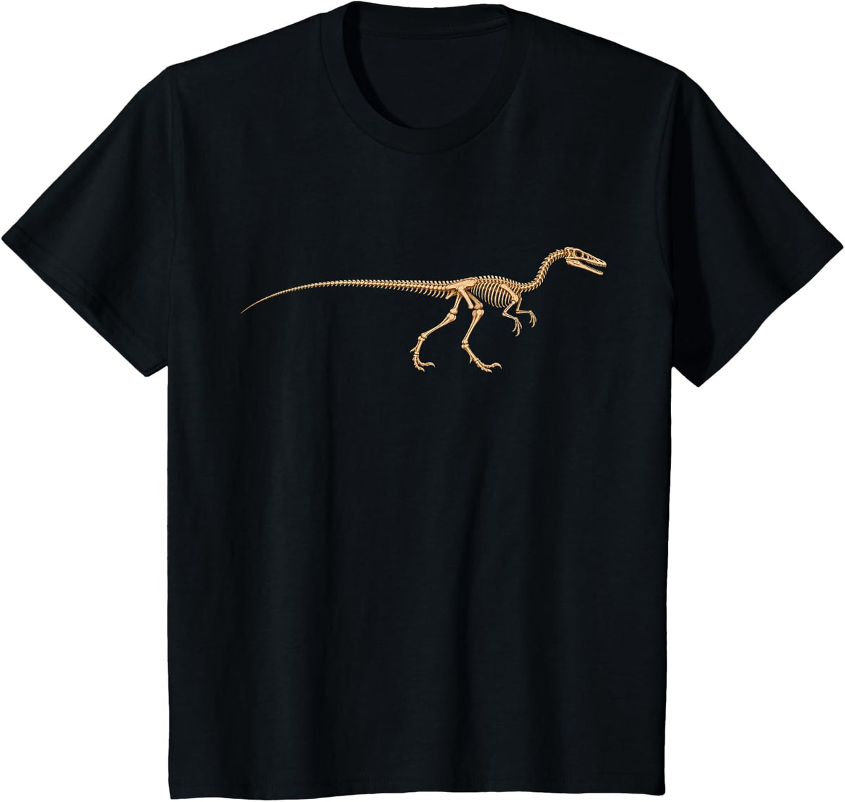 Compsognathus Fossil Dinosaur Paleontology T-Shirt - Black