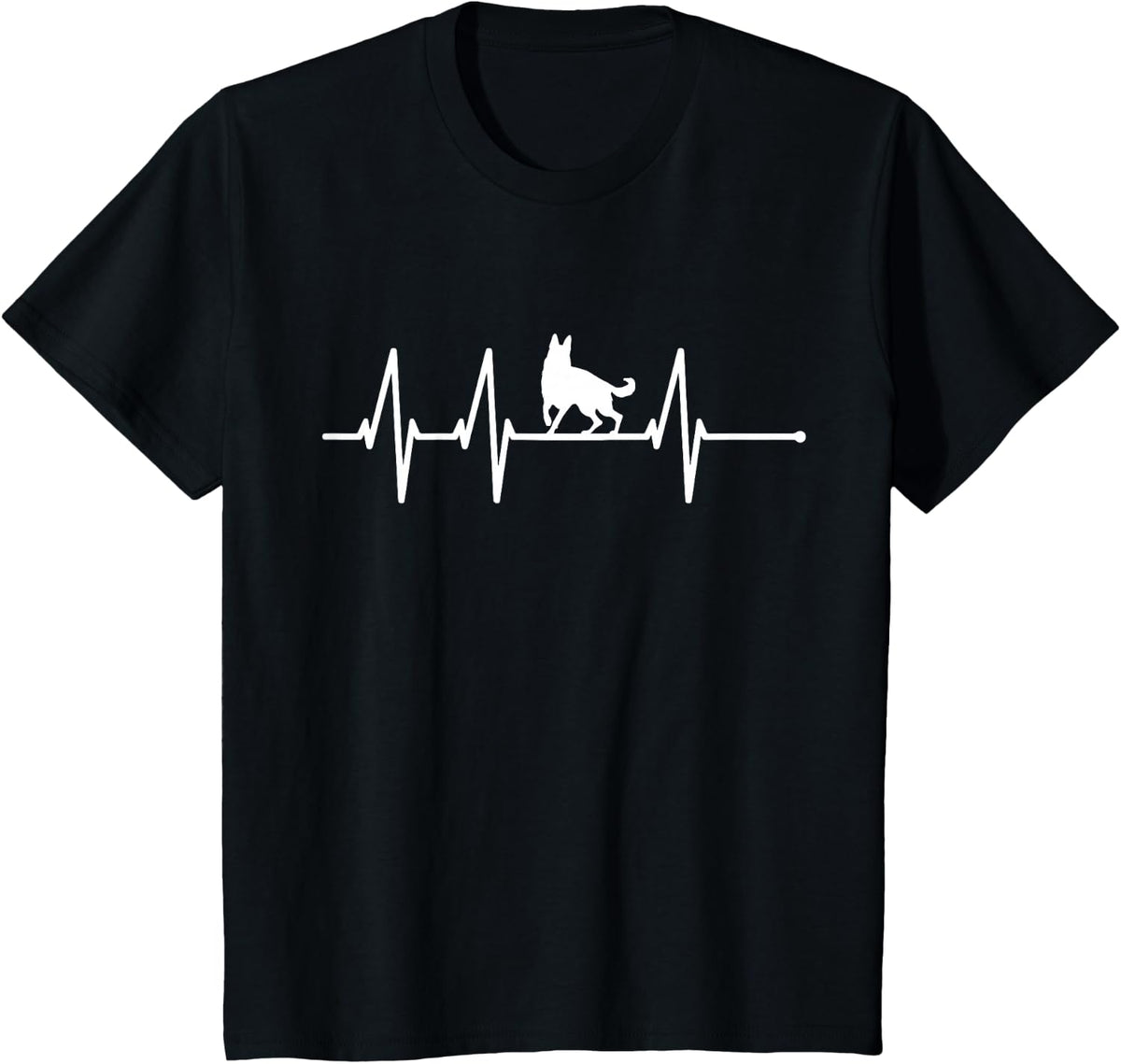 German Shepherd Heartbeat Shirt German Shepherd Lovers Gifts T-Shirt - Black