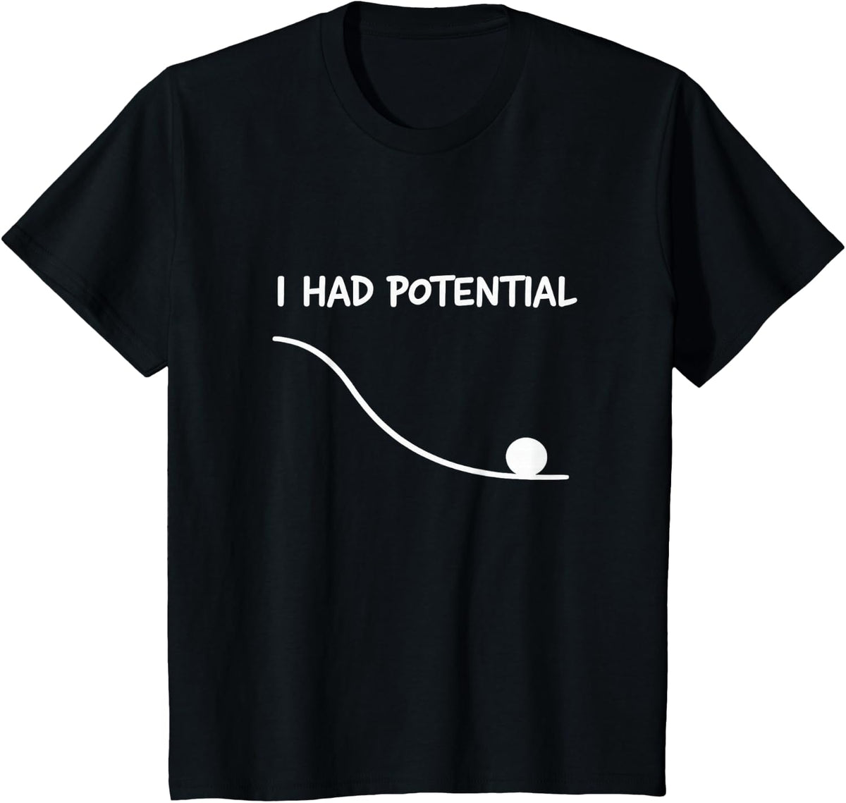 I Had Potential Funny Quote Sarcastic Quote Work Life T-Shirt - Black