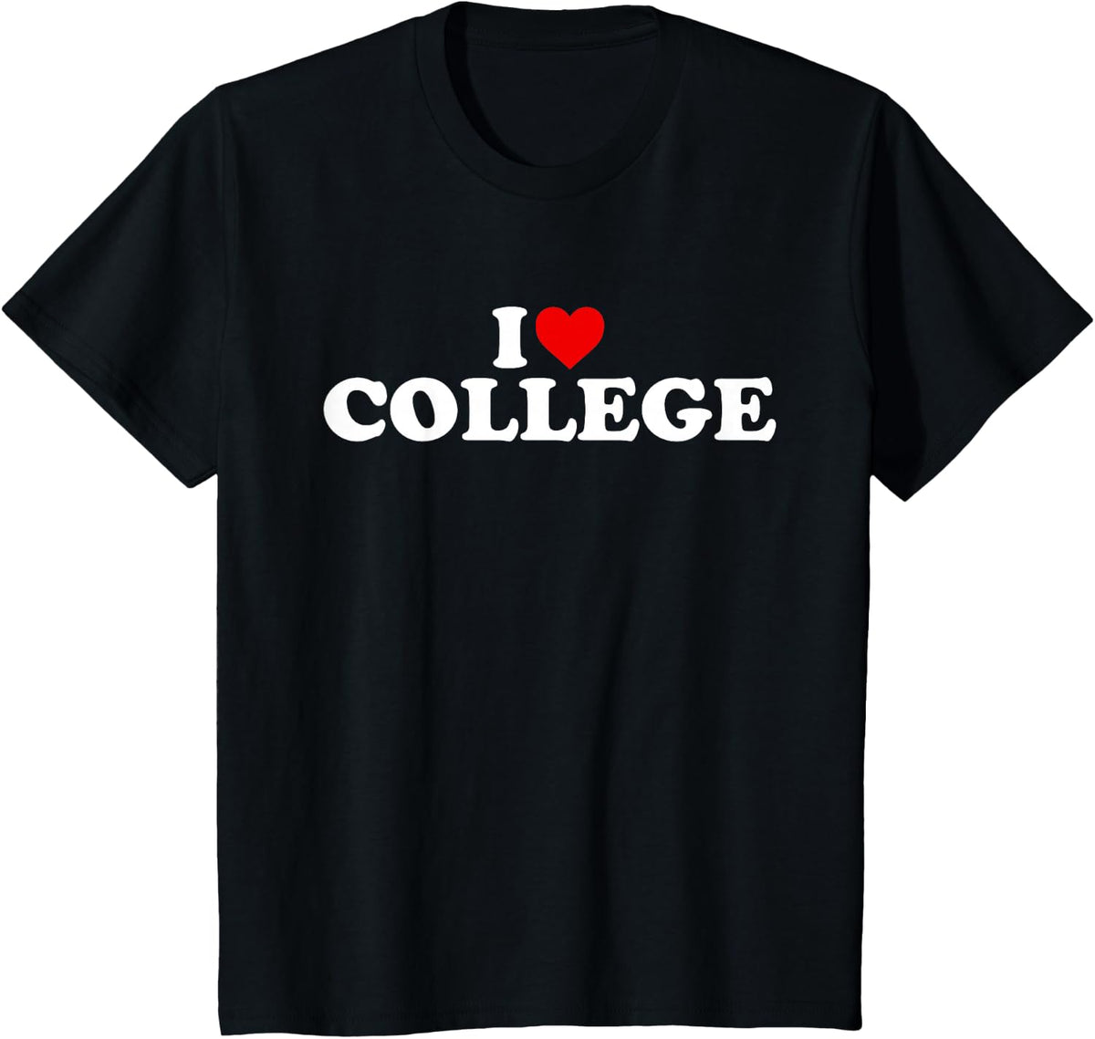 I Love College - Heart T-Shirt - Black