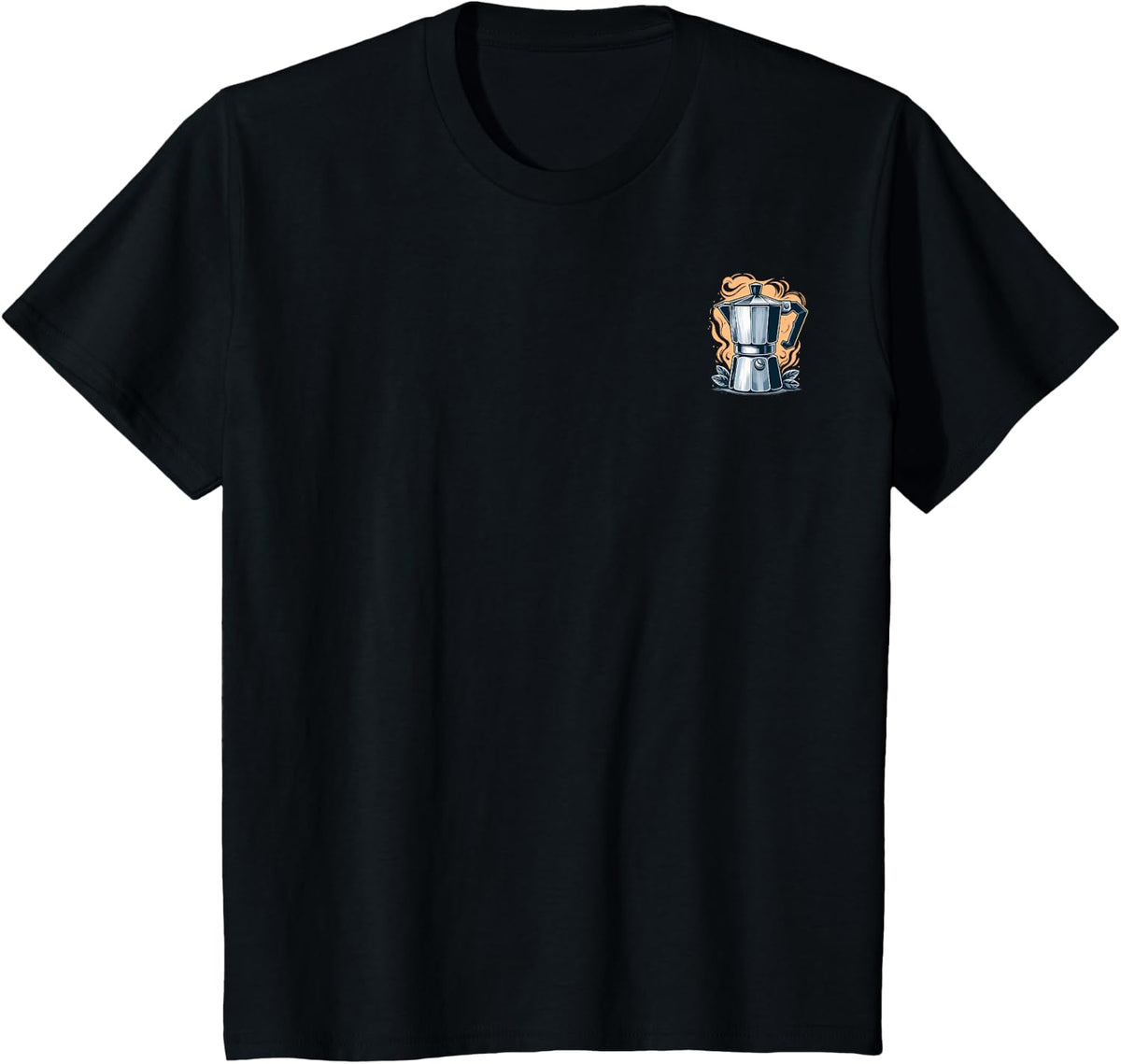 Classic Moka Pot Retro Coffee Minimalist T-Shirt - Black