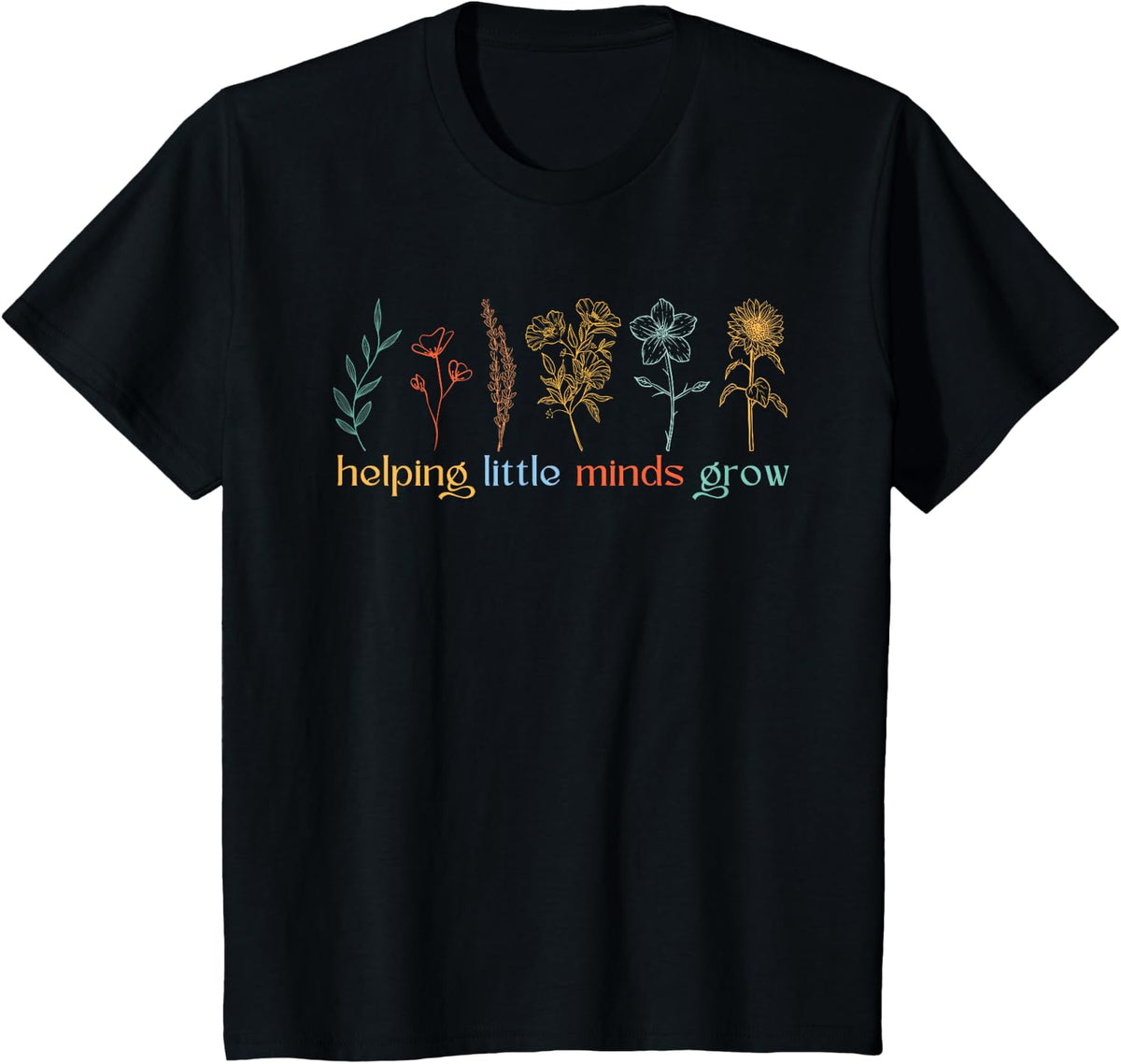Helping Little Minds Grow T-Shirt - Black