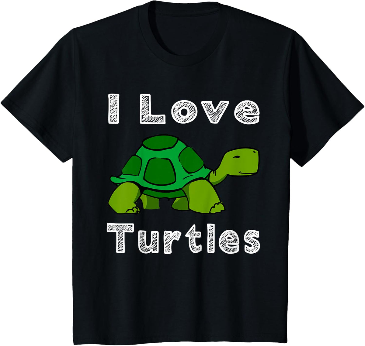 I Love Turtles Tortoise Reptile Zoo Sea Turtle Ocean Gift T-Shirt - Black