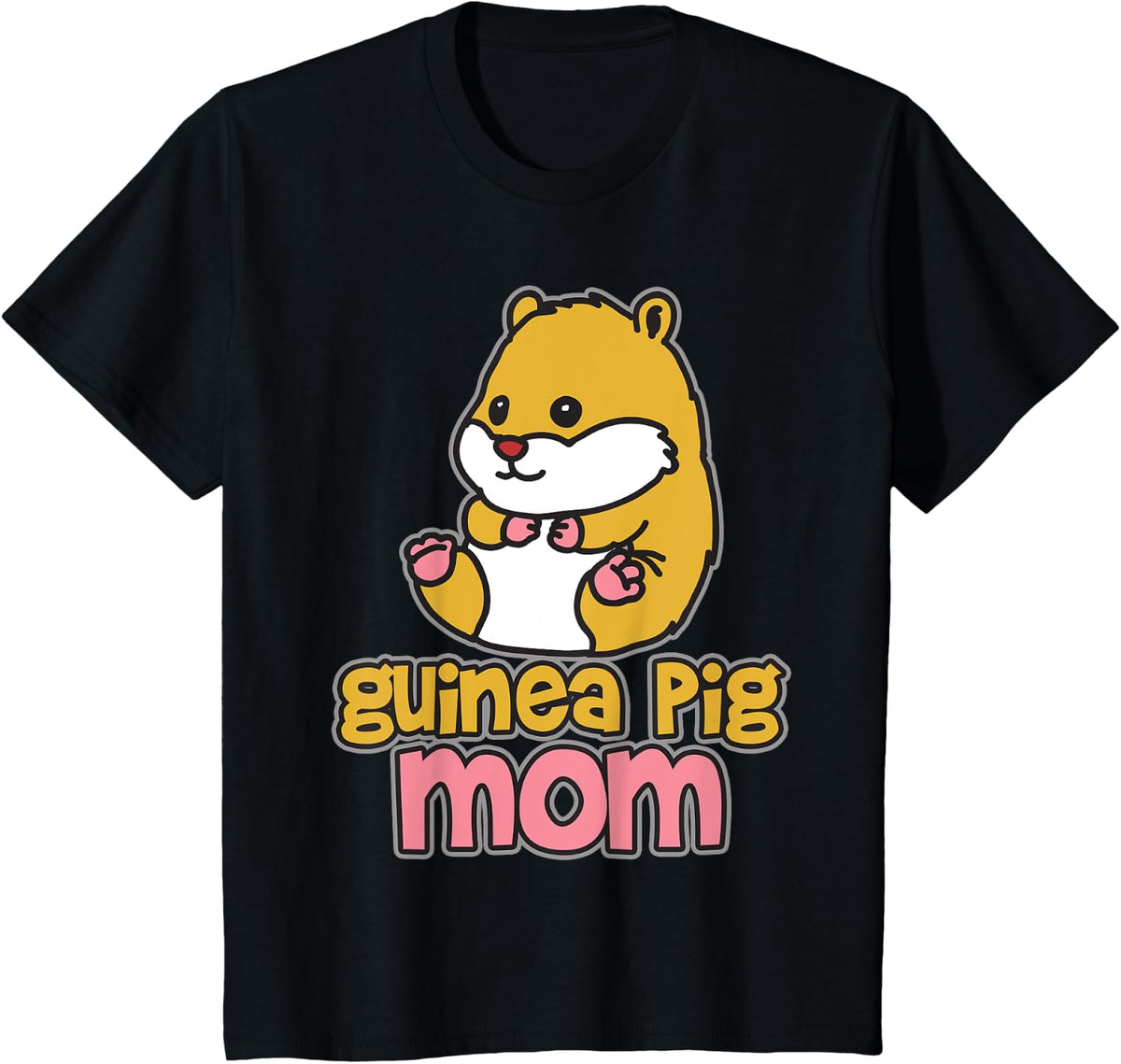 Guinea Pig Mom Cute Animal Mother T-Shirt - Black