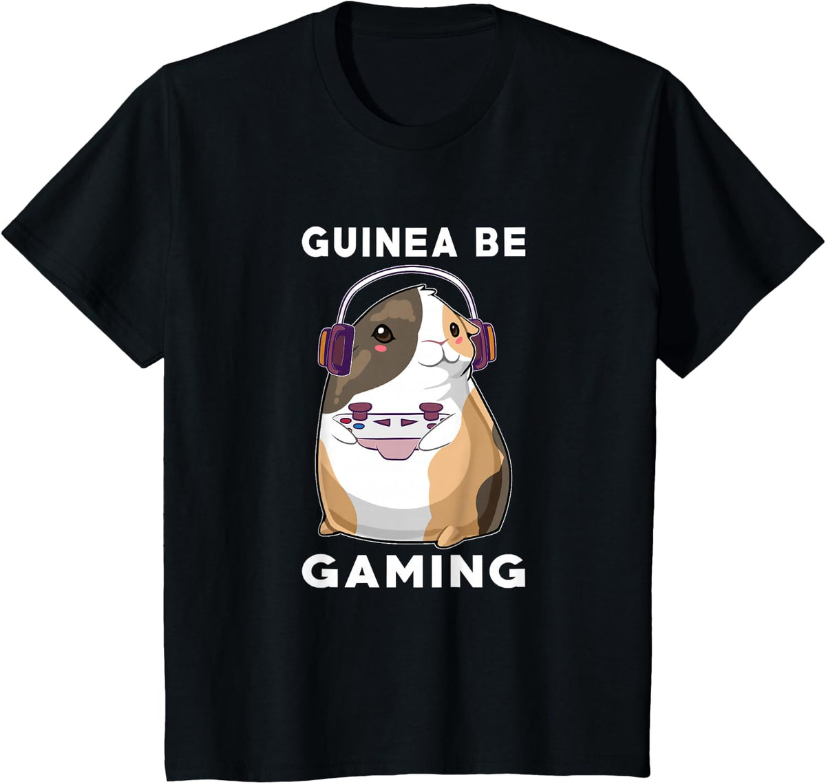 Guinea Pig Mama Papa Funny Gamer T-Shirt - Black