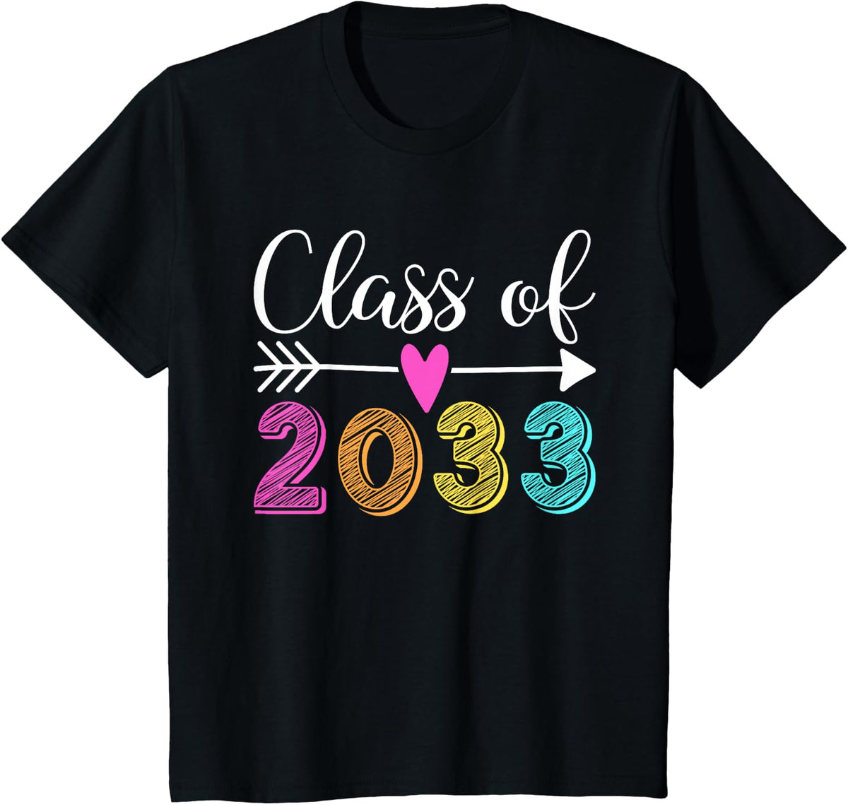 Class Of 2033 Senior Idea Class 2033 Graduation Grow With Me T-Shirt - Black