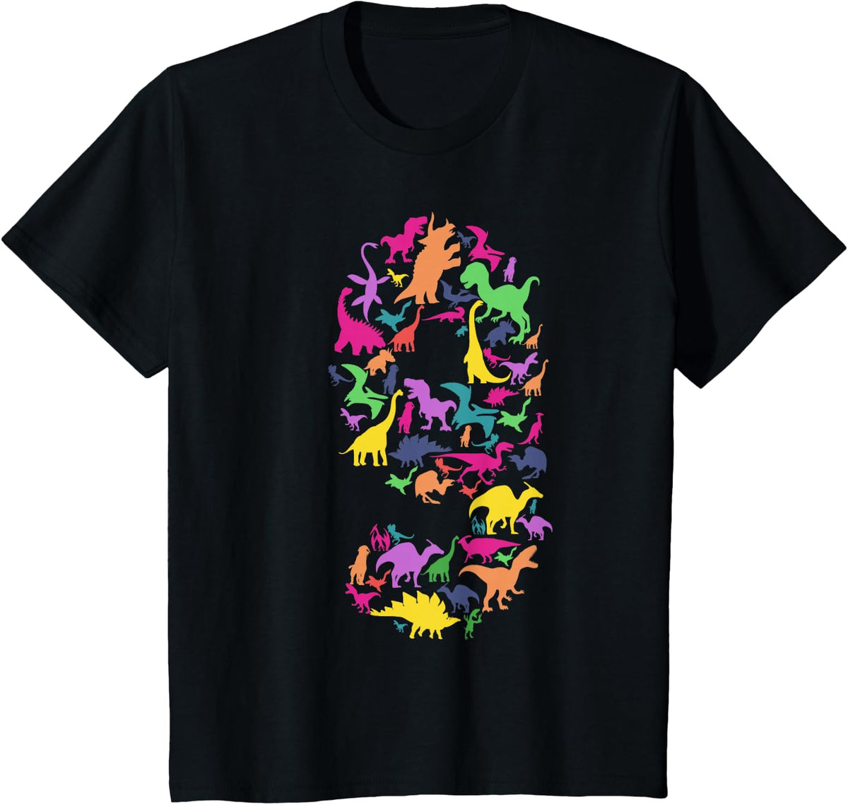 Kids Dinosaur 9th Birthday Rawr I'm 9 Tee Cute Dino Birthday T-Shirt For Boys Girls - Black