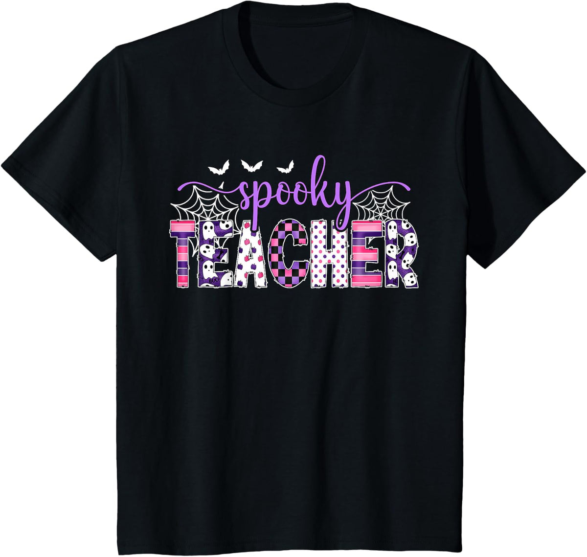 Spooky Teacher Halloween Costume Women Spooky Teacher T-Shirt - Black