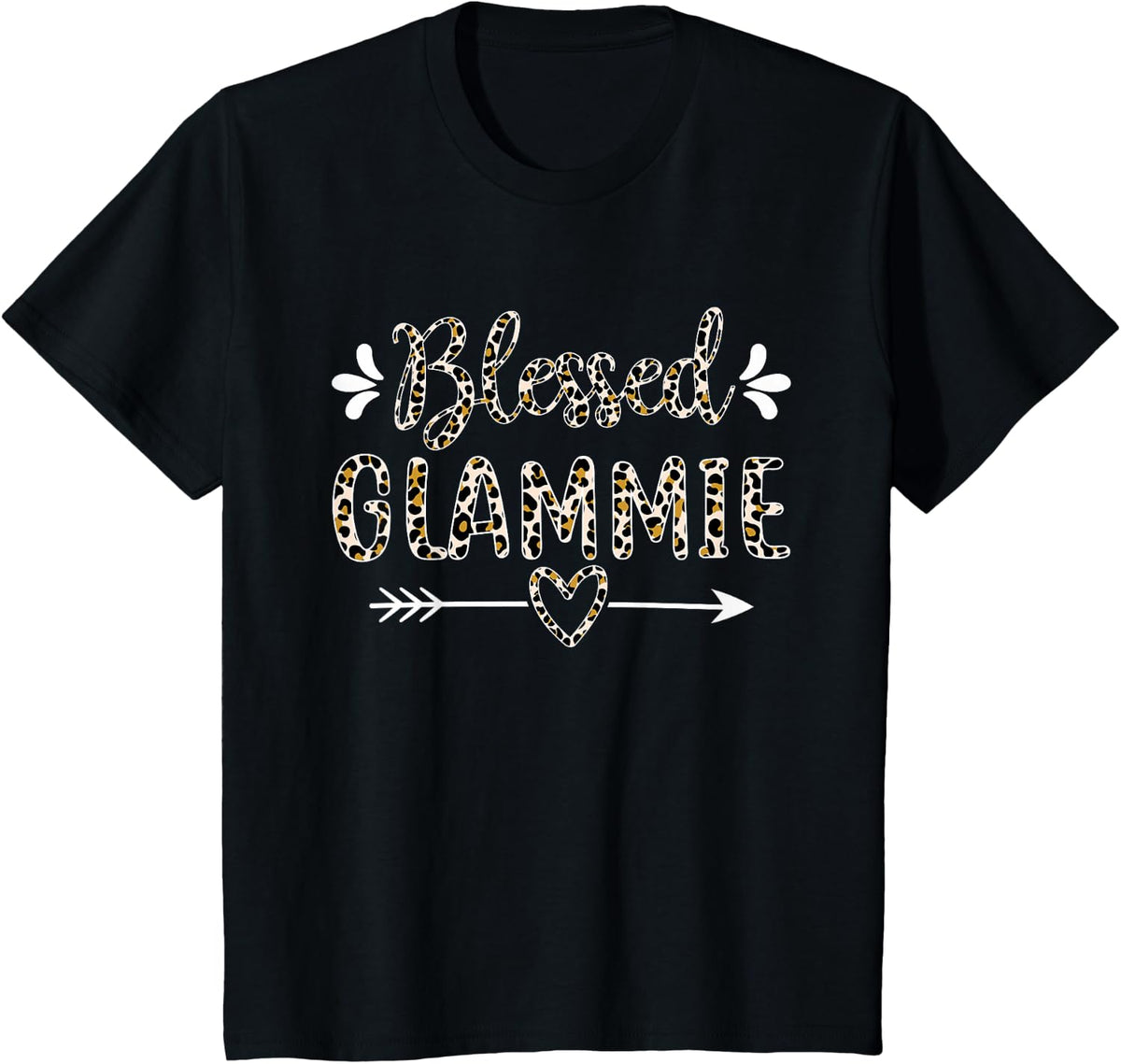 Blessed Glammie Grandma Grandmother Cute Leopard Mothers Day T-Shirt - Black