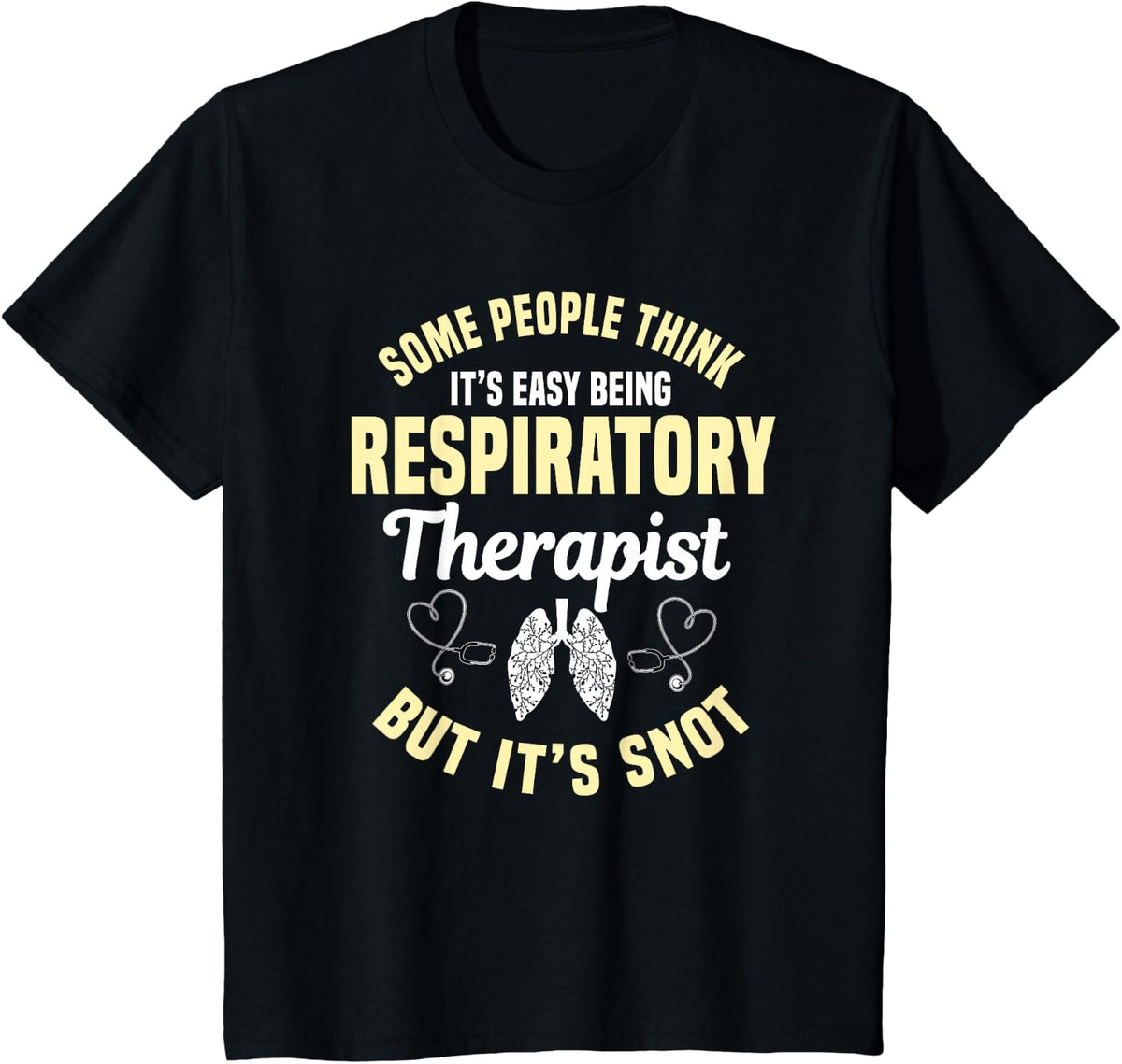 Respiratory Therapist Practitioner RCP Pulmonologist RPFT T-Shirt - Black