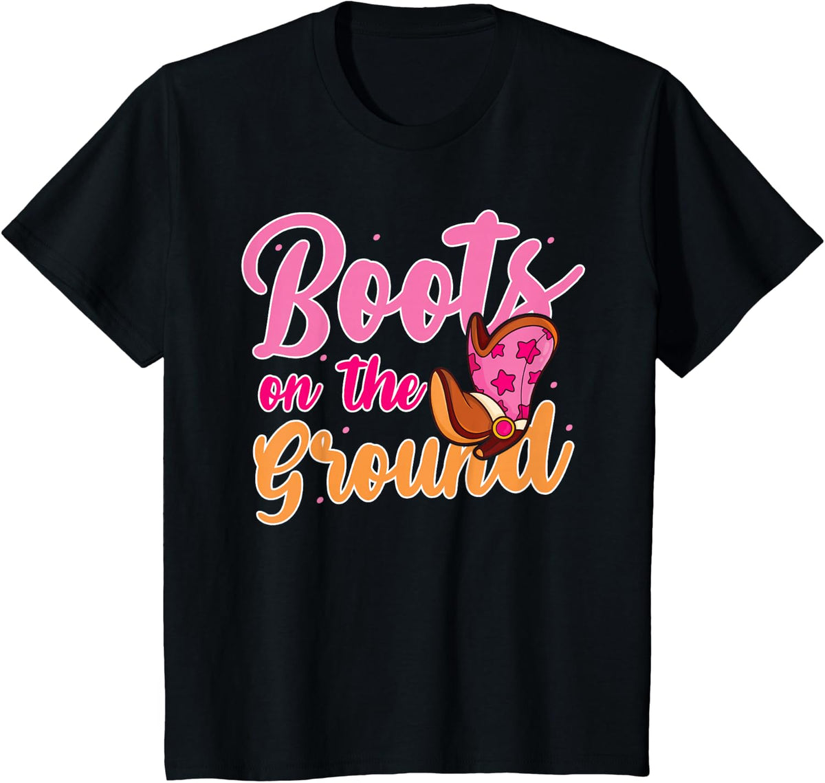 Boots on The Ground. Linedance T-Shirt - Black