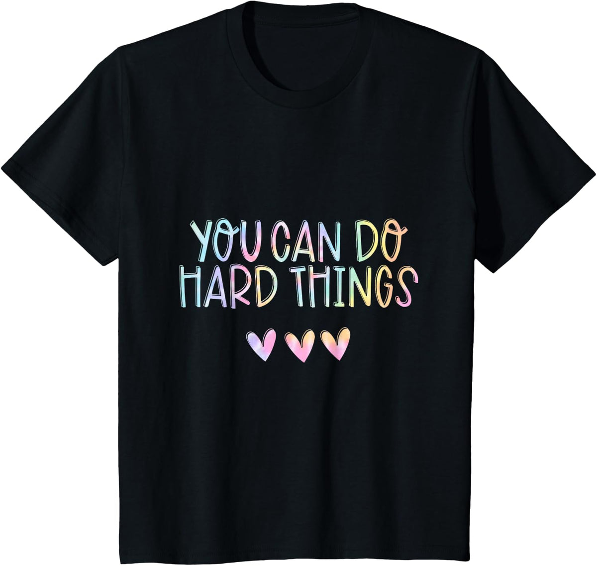 Test Day Teacher Shirt You Can Do Hard Things Women Tie Dye T-Shirt - Black