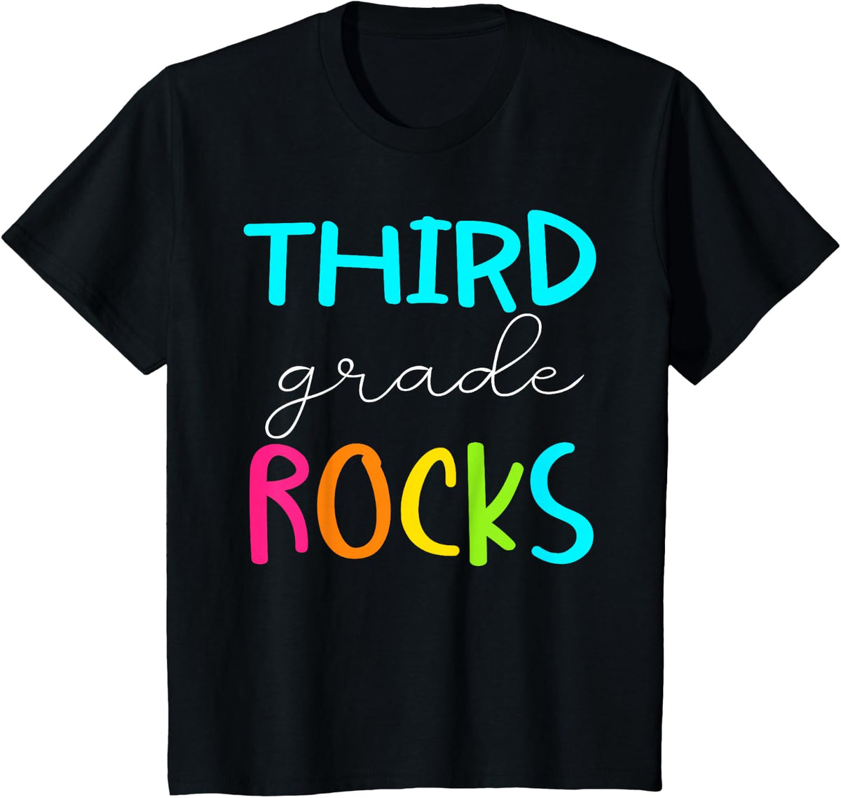 Third Grade Rocks Shirt Team 3rd Grade Teacher T-Shirt - Black
