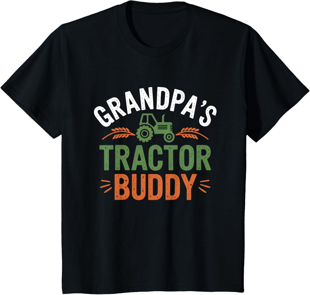 Grandpa's Tractor Buddy Farmer Father's Day Farm Grandfather T-Shirt - Black