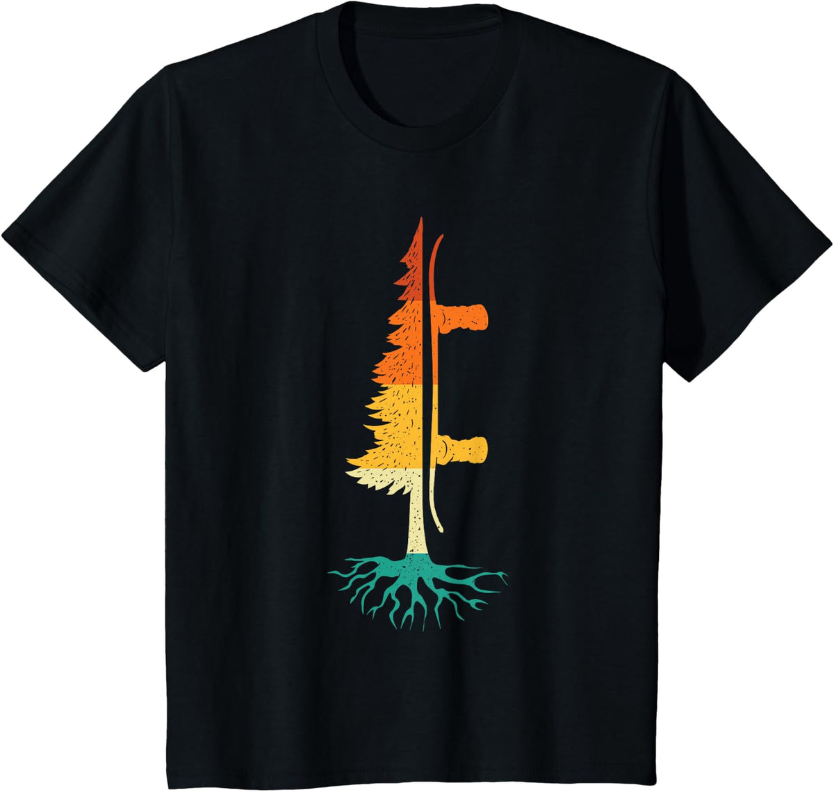 Snowboard Pine Tree - Snowboarding Snowboarder Wintersports T-Shirt - Black