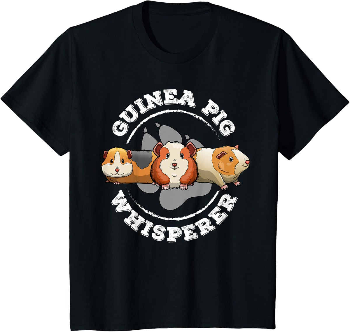 Guinea Pig Whisperer Funny Furry Pet Kids Boys Girl Womens T-Shirt - Black