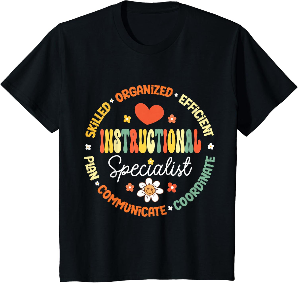 Instructional Specialist School Cute Academic Teacher T-Shirt - Black
