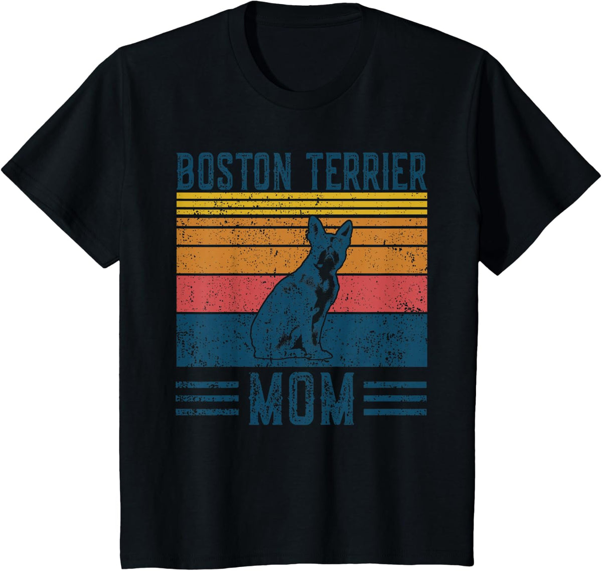 Dog Boston Terrier Mom Shirt - Vintage Boston Terrier Mom Tees and T Shirts for Women - Black