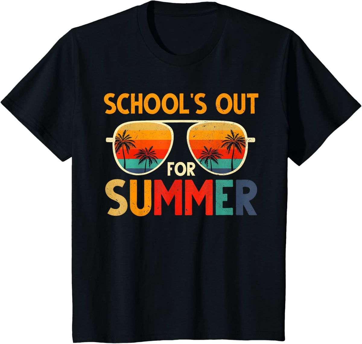 Retro Schools Out for Summer Last Day of School Teacher Boys T-Shirt - Black