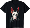 Bull Terrier Polygon Animal Pet Face Art Graphic Dog T-Shirt - Black