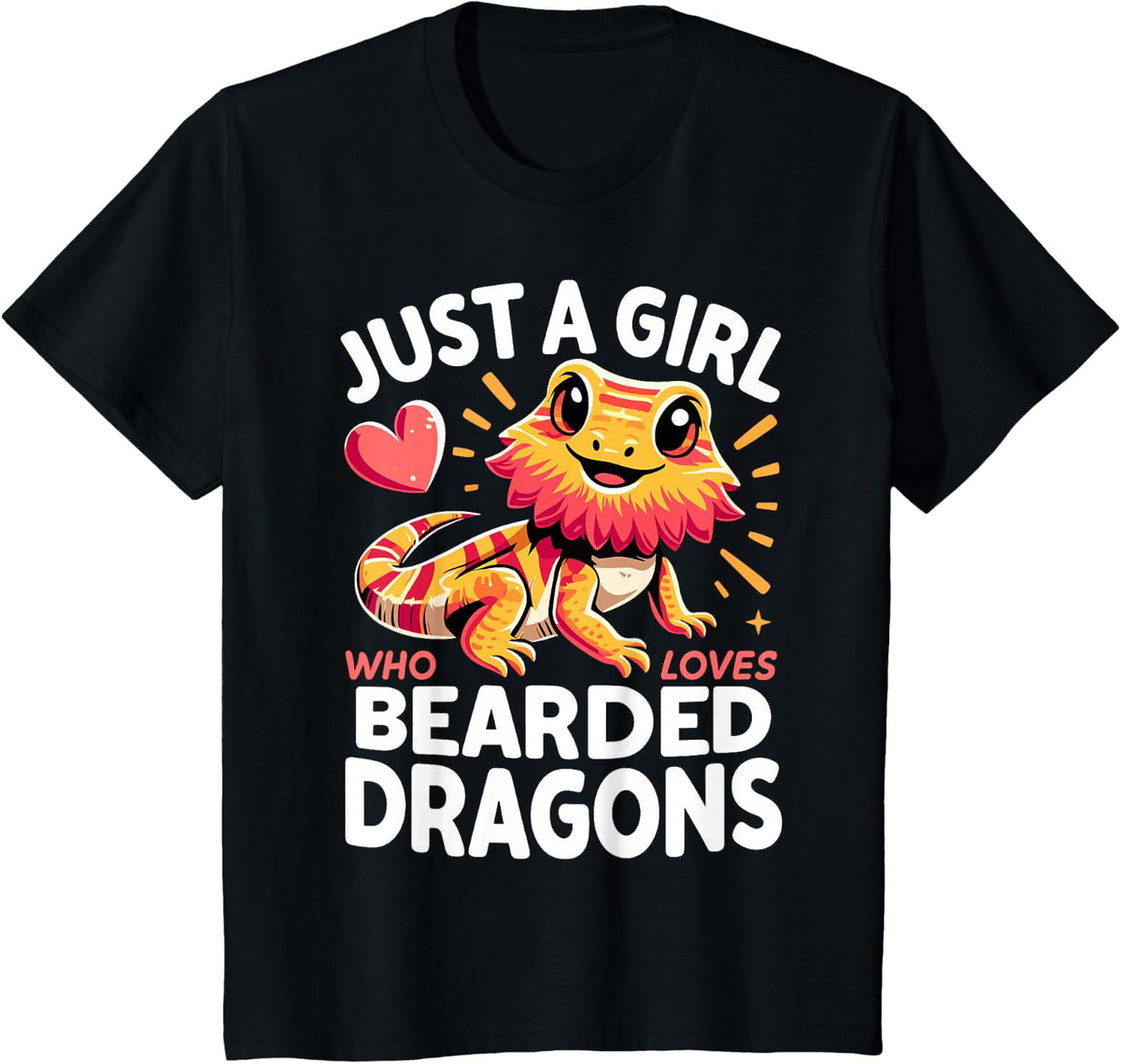 Bearded Dragon Animal Just a Girl Who Loves Bearded Dragons T-Shirt - Black