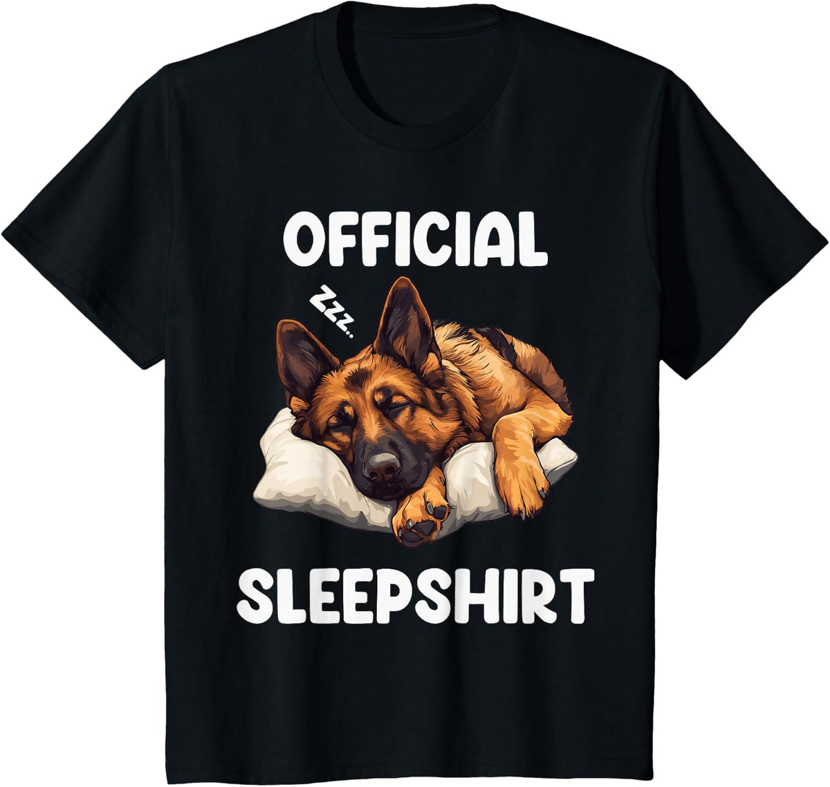Official German Shepherd Sleepshirt Dog Lover Pajamas T-Shirt - Black