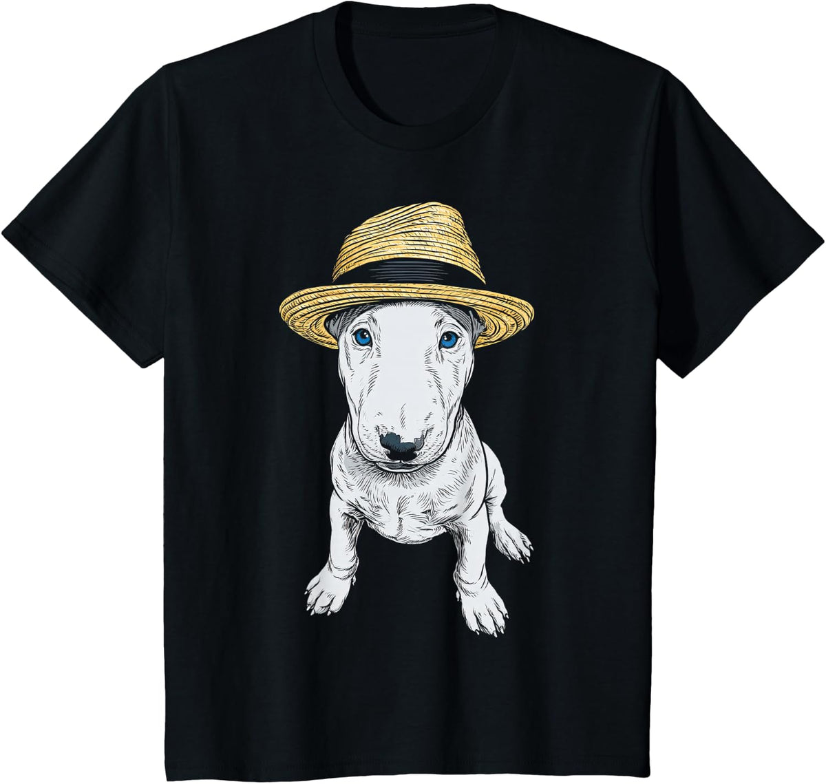 Art Bull Terrier Dog Dad T-Shirt - Black