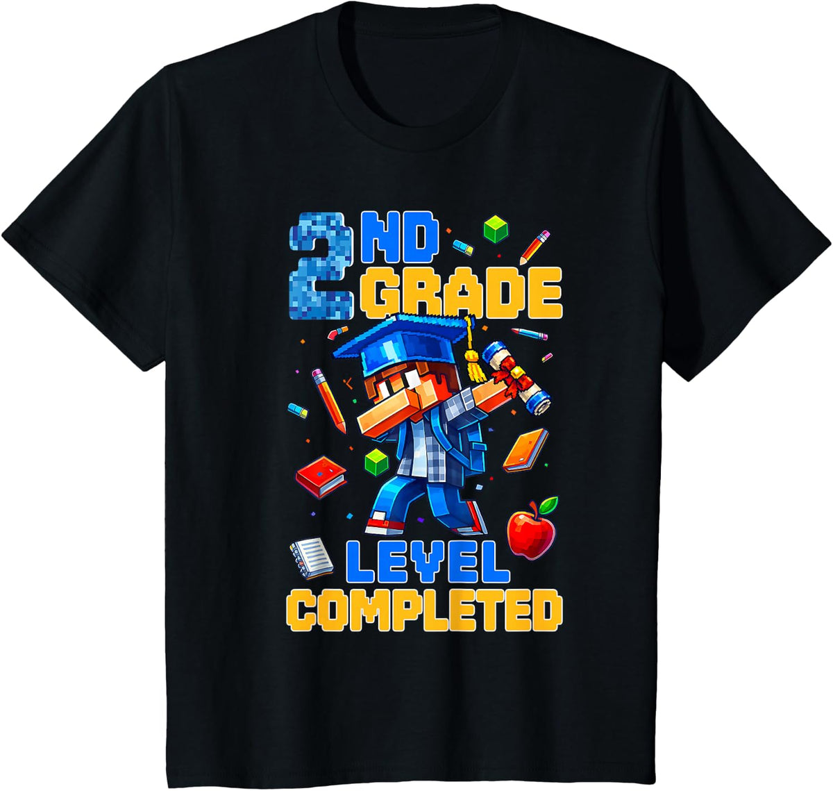 2nd Grade Level Completed Last Day of School Dabbing Boy Tee T-Shirt - Black