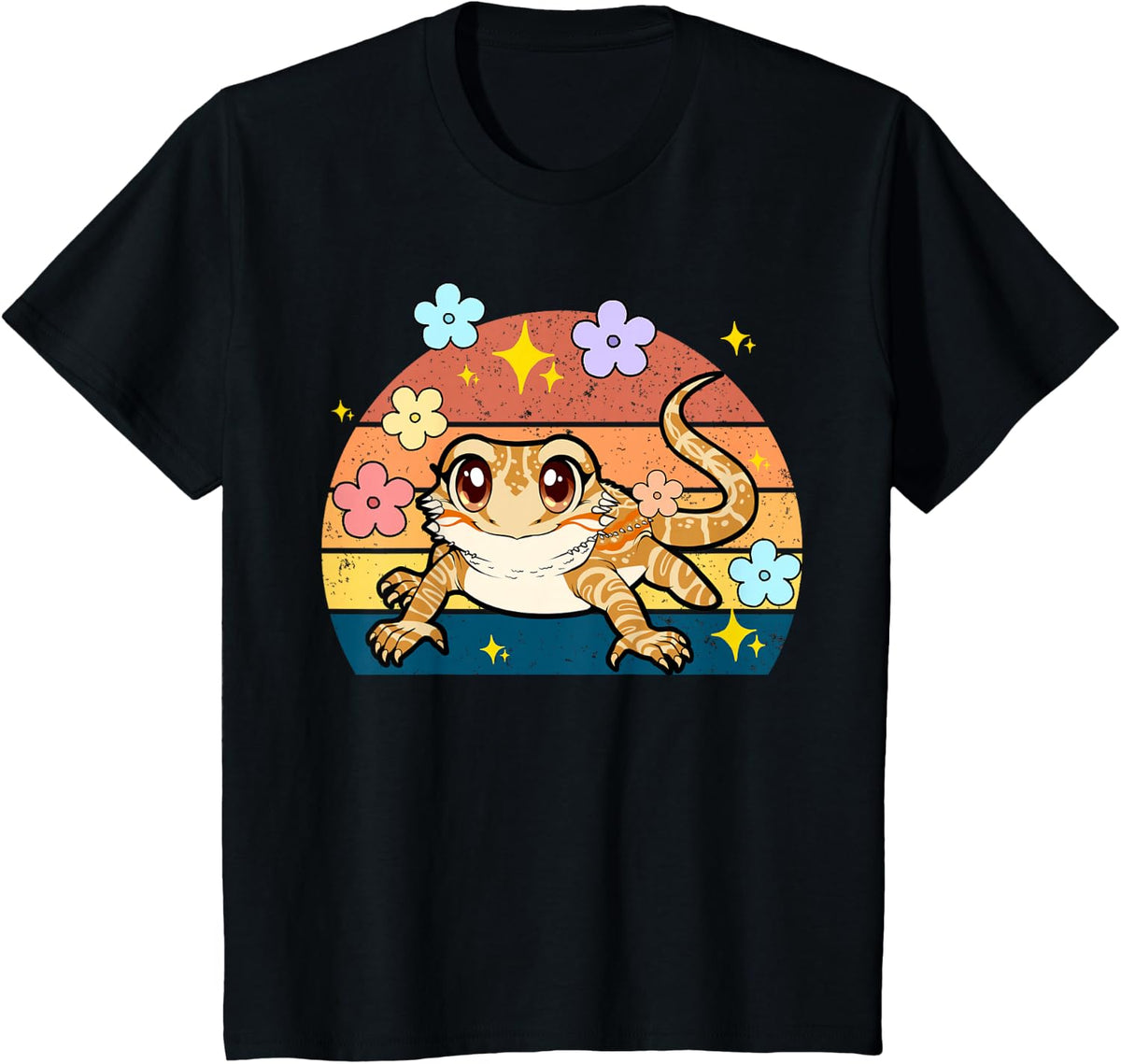 Cute Bearded Dragon Shirt Kids Girls Toddler Dragon Tee T-Shirt - Black