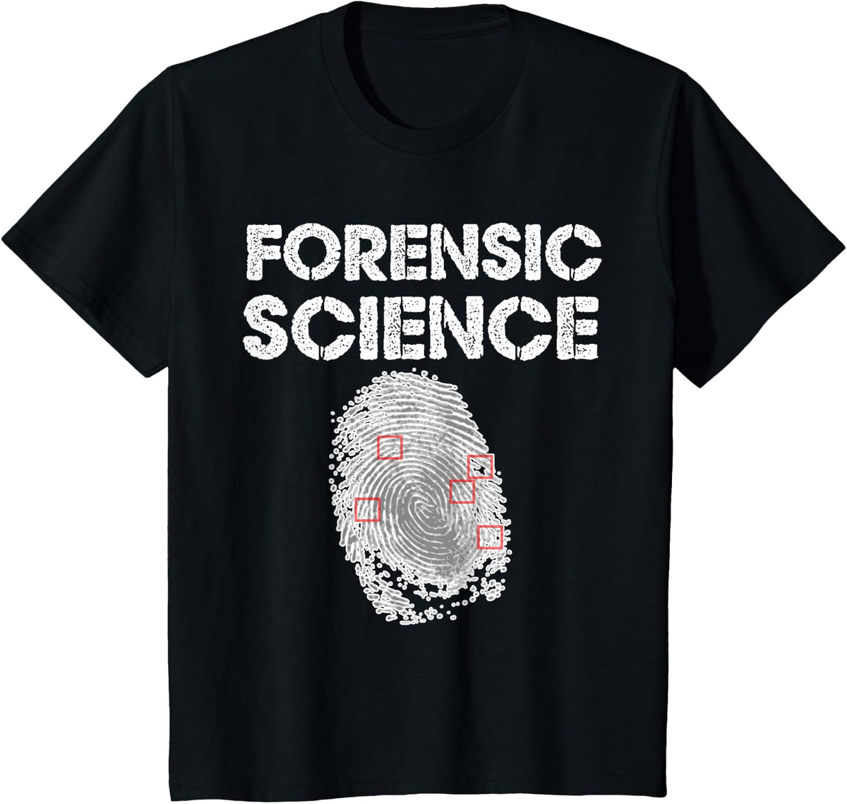 Fingerprint Analysis Evidence Forensic Science Investigator T-Shirt - Black