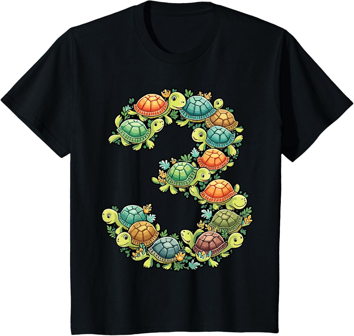 3rd Birthday Sea Turtle Tortoise Theme Party 3 Year Old T-Shirt - Black