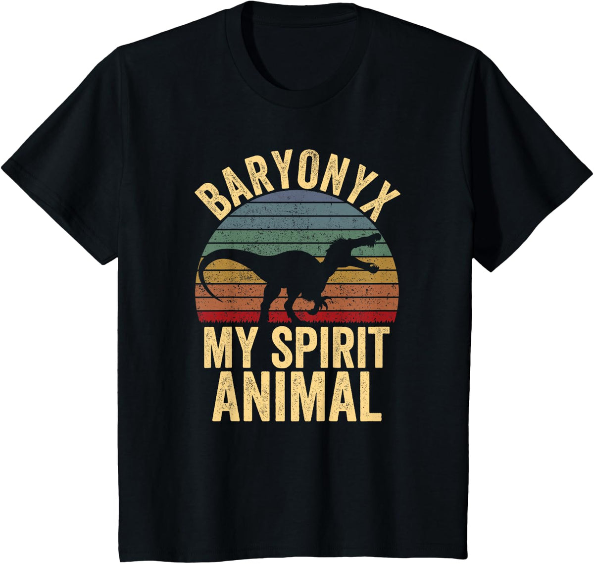 Baryonyx Is My Spirit Animal Dinosaur Tees T Shirts For Adults Kids Funny Prehistoric Lover Gift - Black