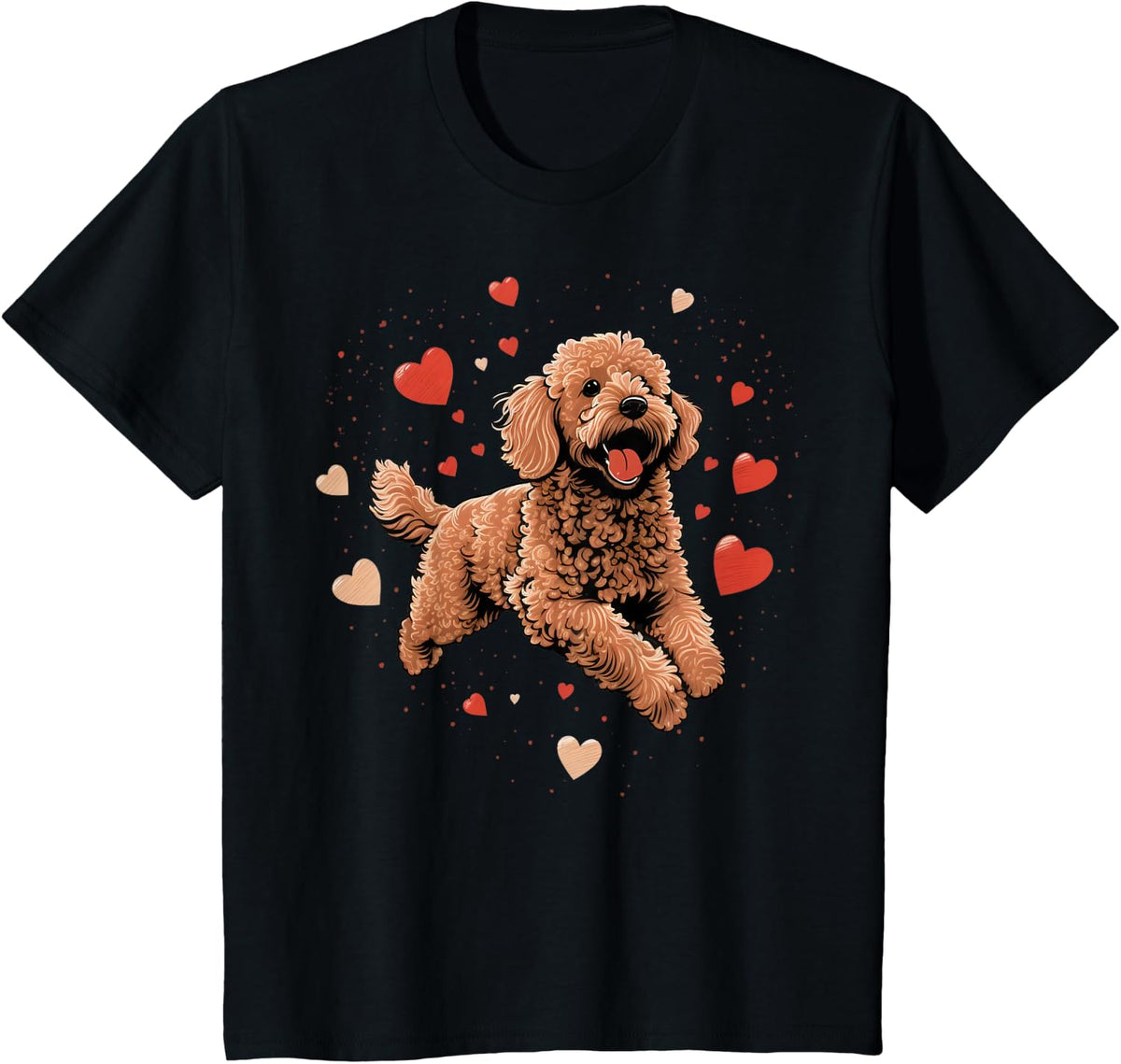 Goldendoodle Love Heart on Golden Doodle Lover T-Shirt - Black