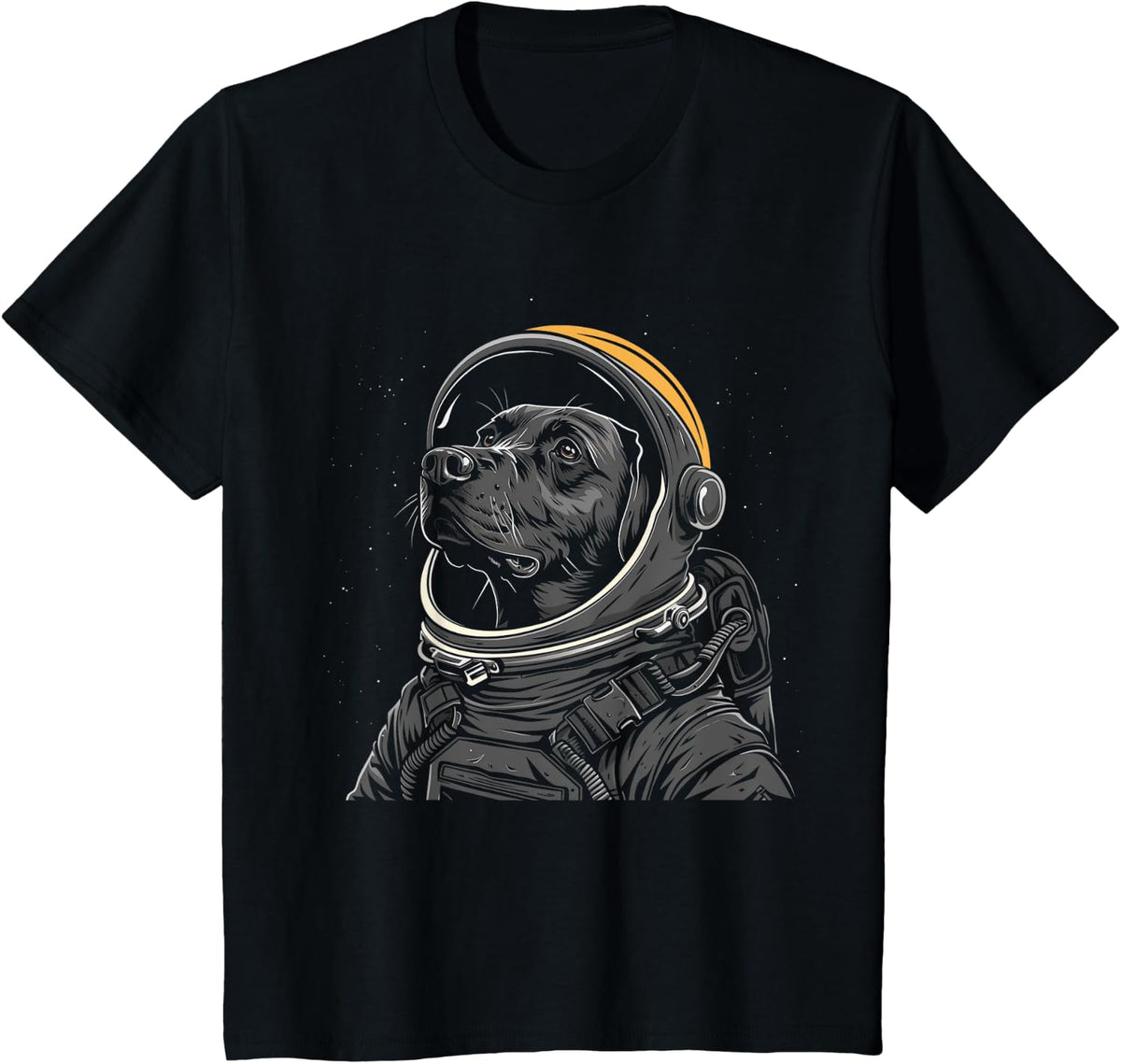 Labrador Astronaut Space Suit Funny Black Lab Dog Mom Dad Men Women Kids T-Shirt - Black